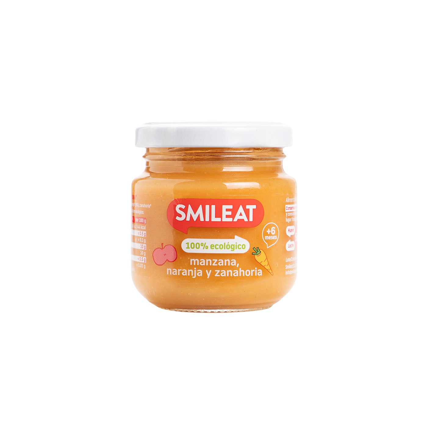 Potito de Manzana Zanahoria y Naranja 130g Smileat