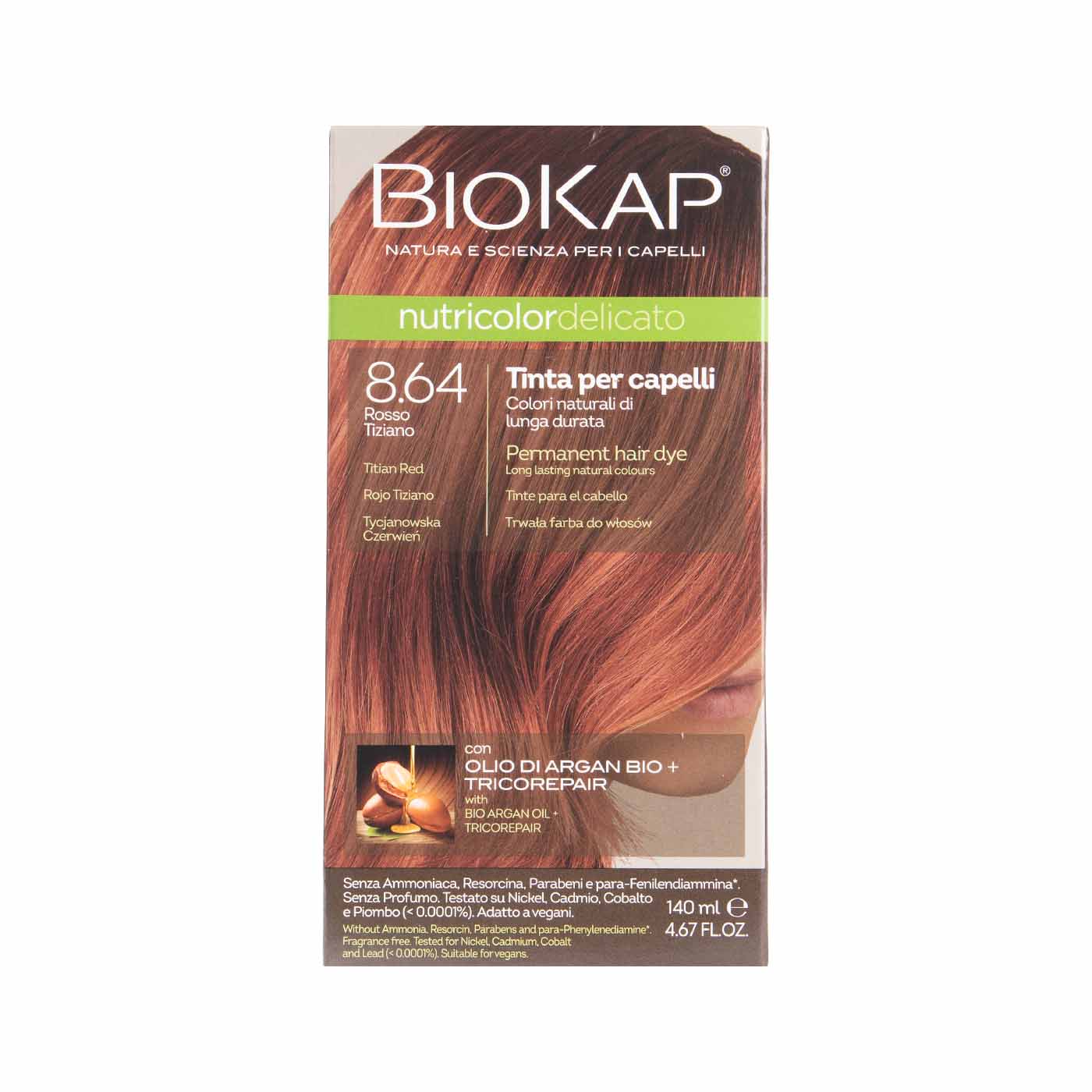 Tinte Nutricolor Delicado Rojo Tiziano 140ml Biokap