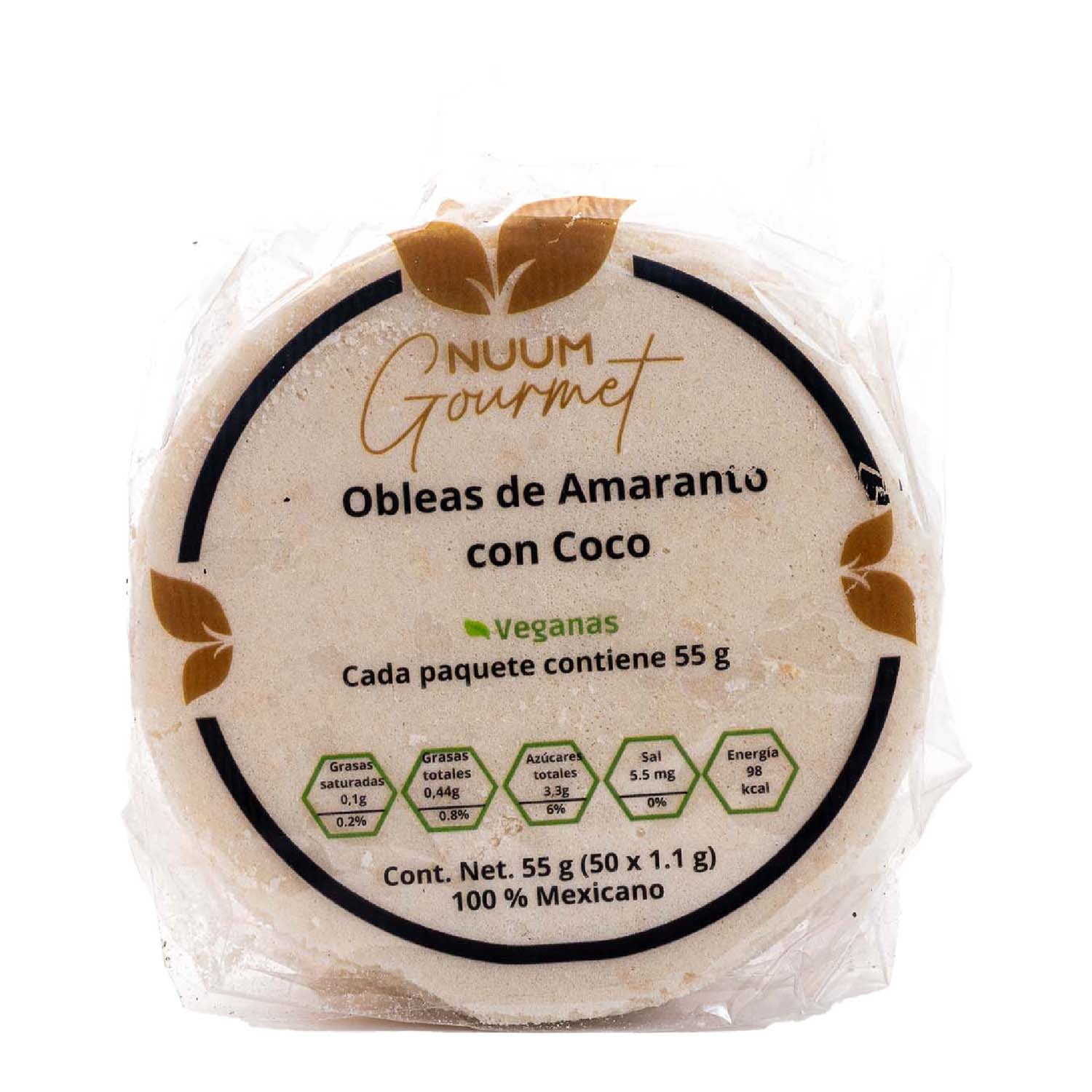 Obleas de Amaranto con Coco 60g Nuum