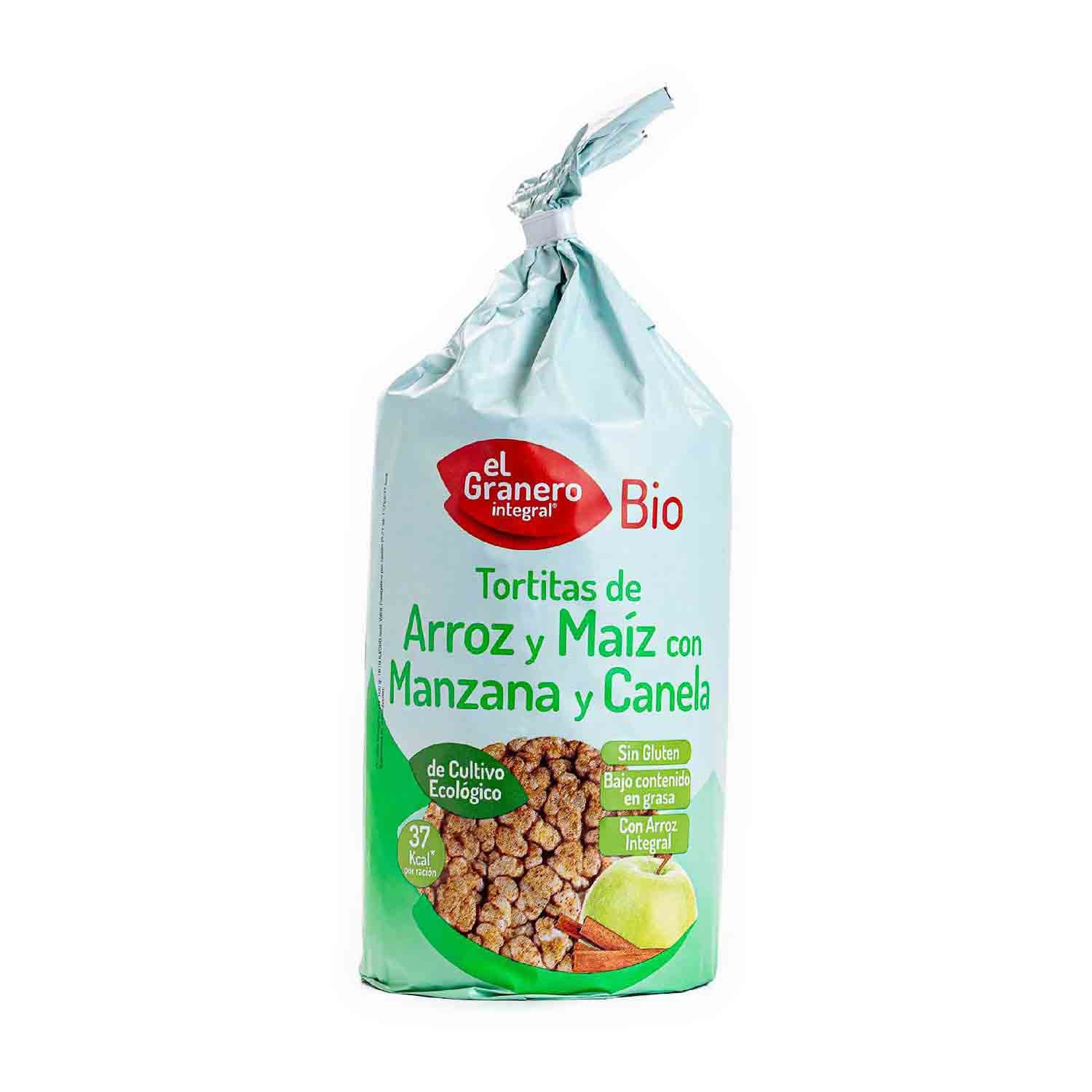Tortitas Arroz y Maíz con Manzana Canela 127g El Granero Integral