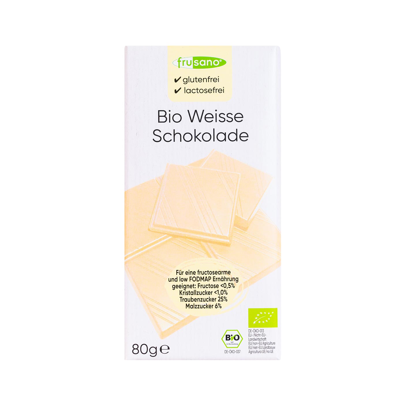 Chocolate Blanco sin Fructosa 85g Frusano