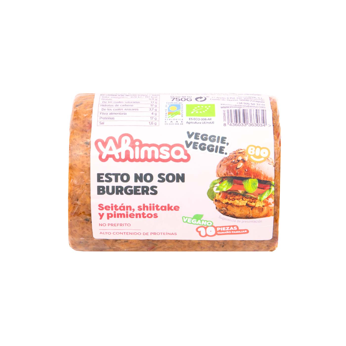 Burveggie de Seitán, Shiitake y Pimientos 750g Sabbio