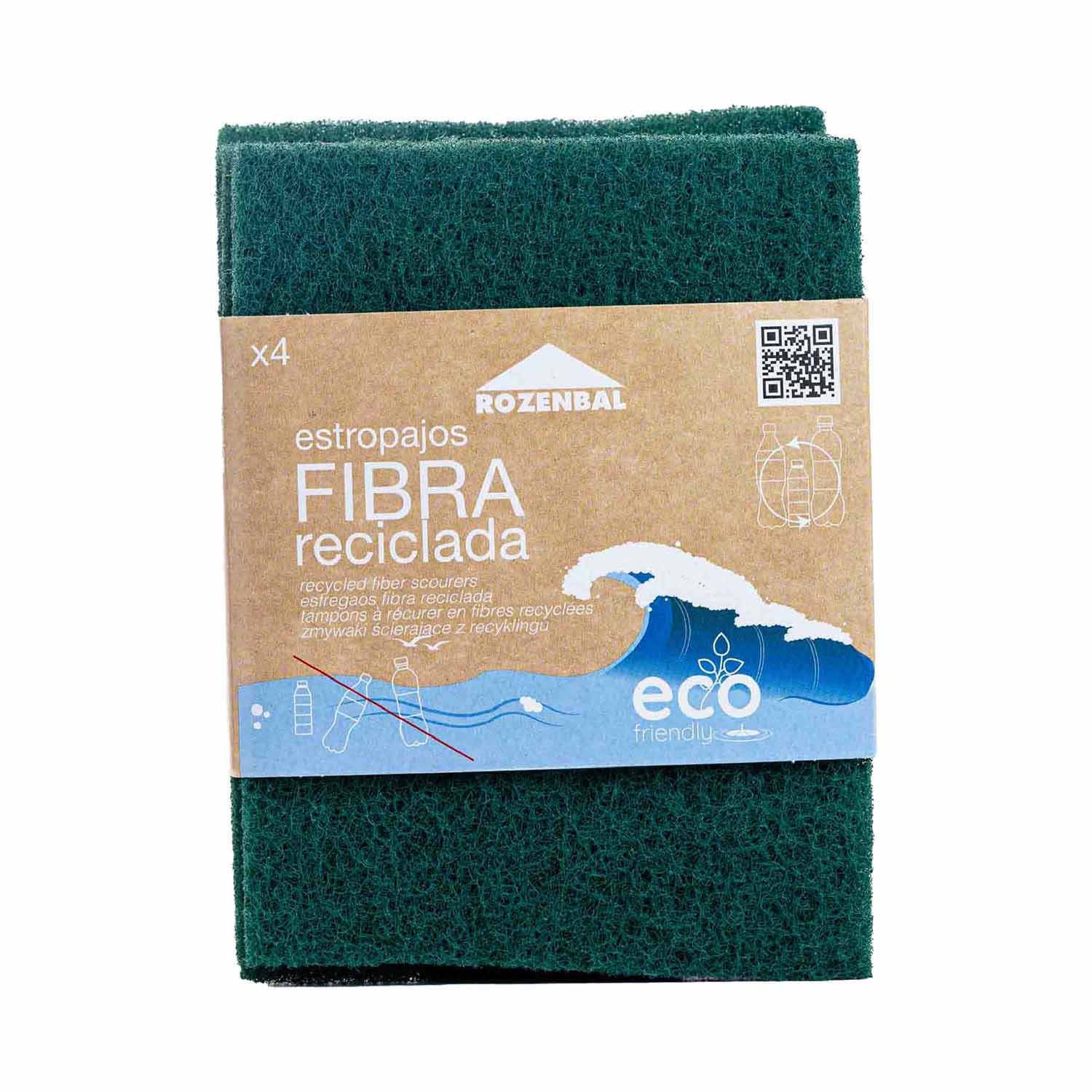 Estropajo de Fibras Recicladas 4uds Rozenbal