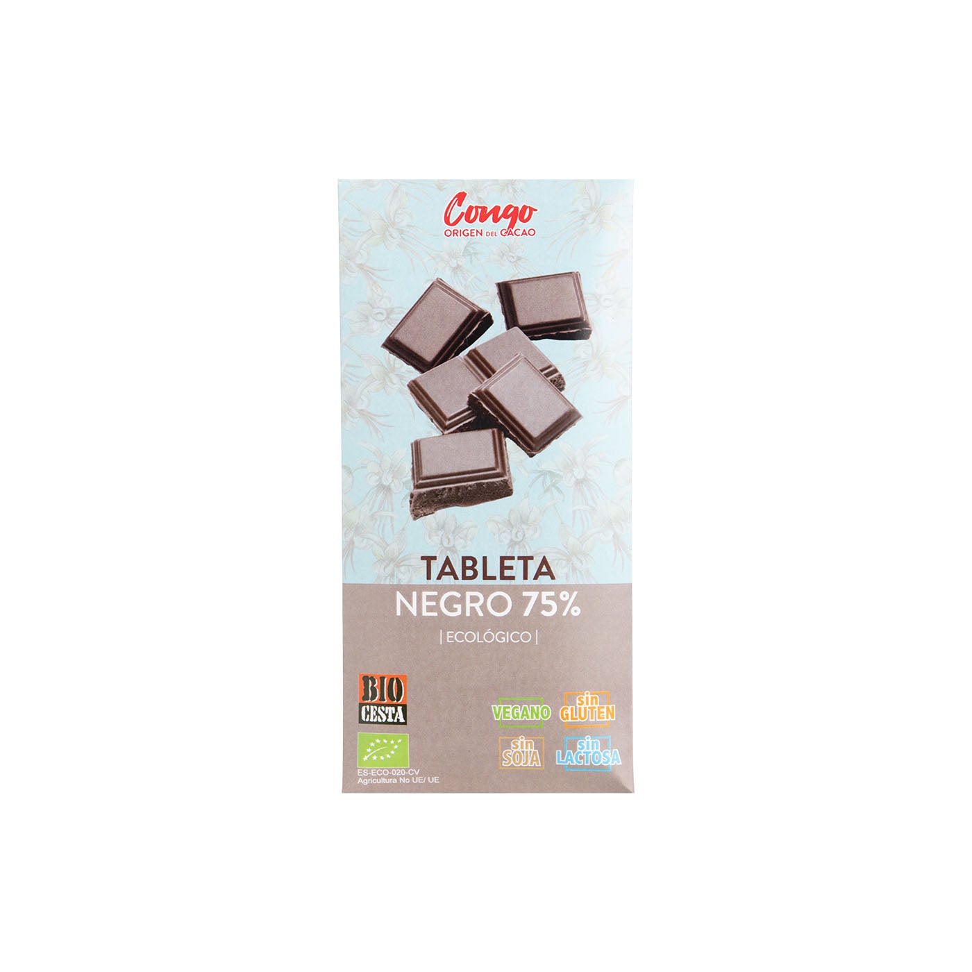 Chocolate Negro 75% Vegano 70g Bio cesta