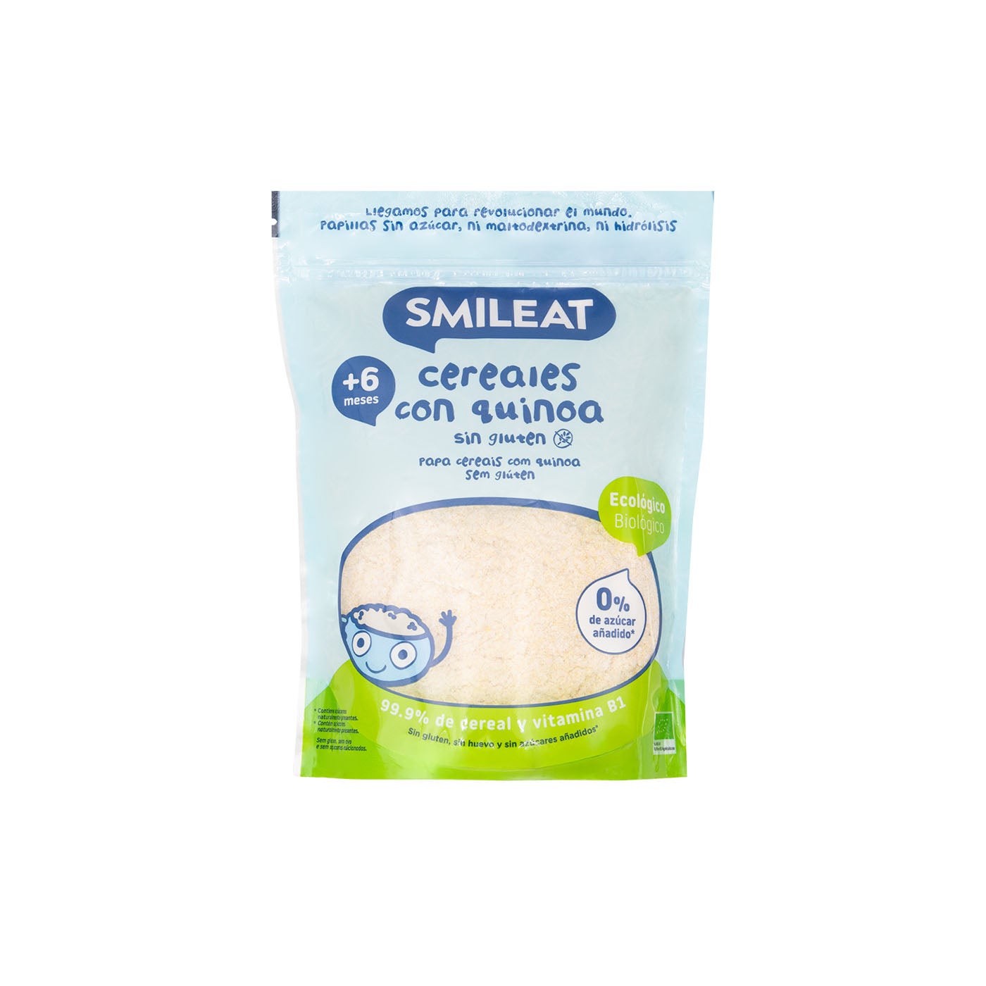 Papilla sin gluten de maíz, arroz y quinoa 200g Smileat