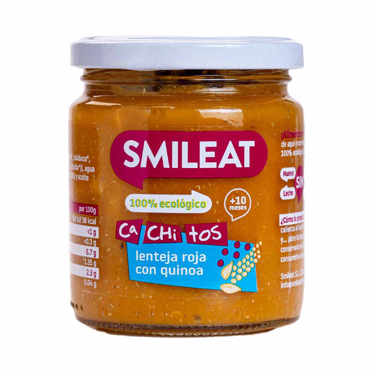 Tarrito de Lentejas Rojas con Quinoa 230g Smileat