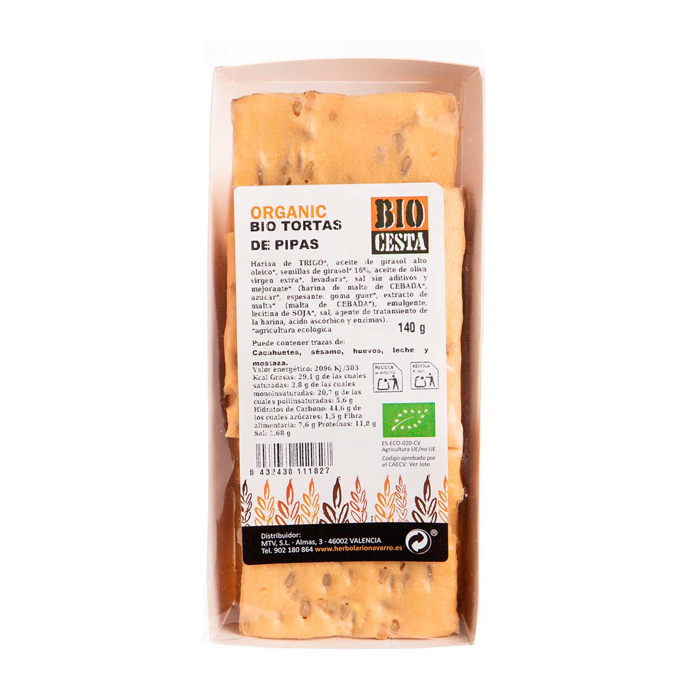 Tortas de Trigo con Pipas 140g Bio Cesta