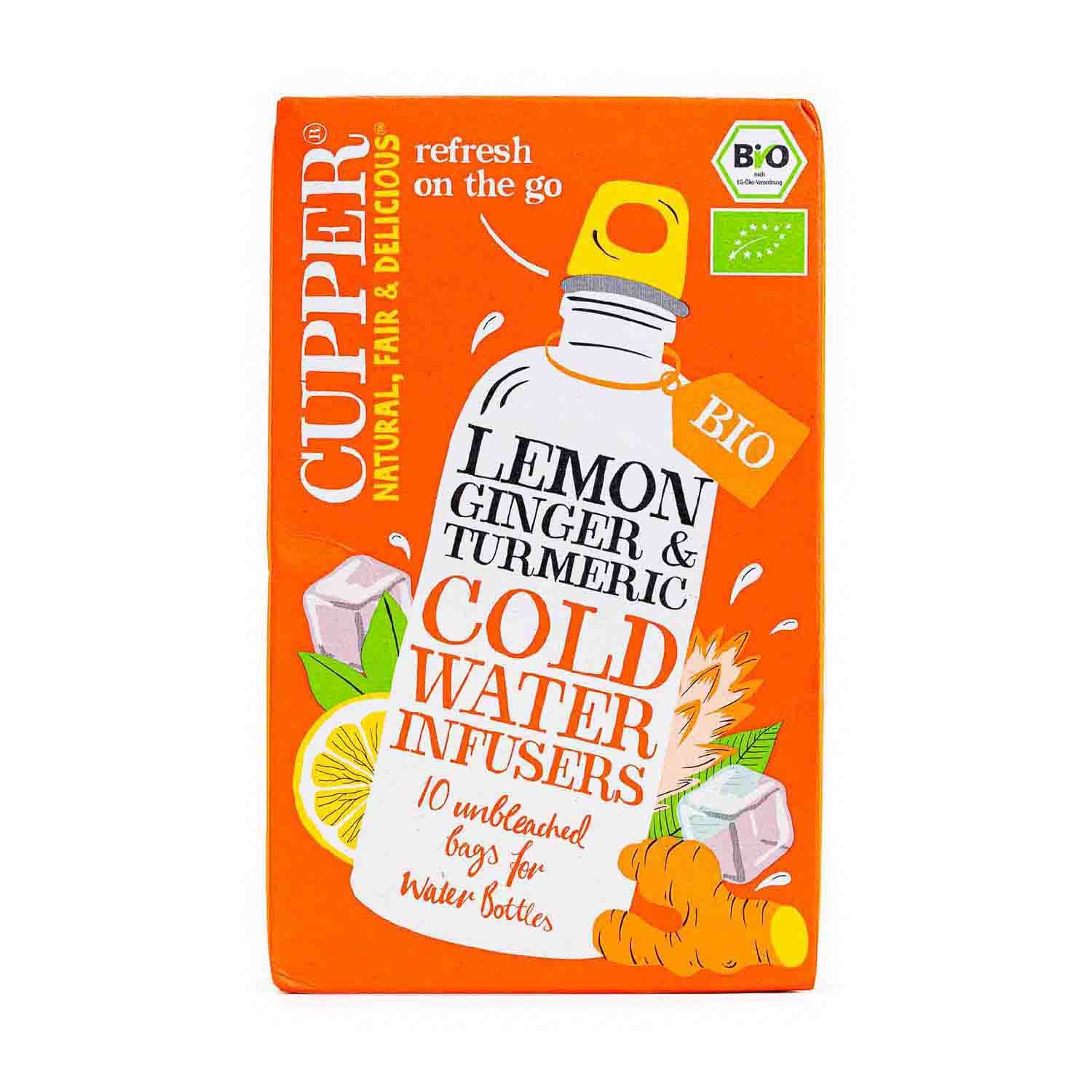 Infusión Fría de Limón, Jengibre y Cúrcuma 10 filtros Cupper