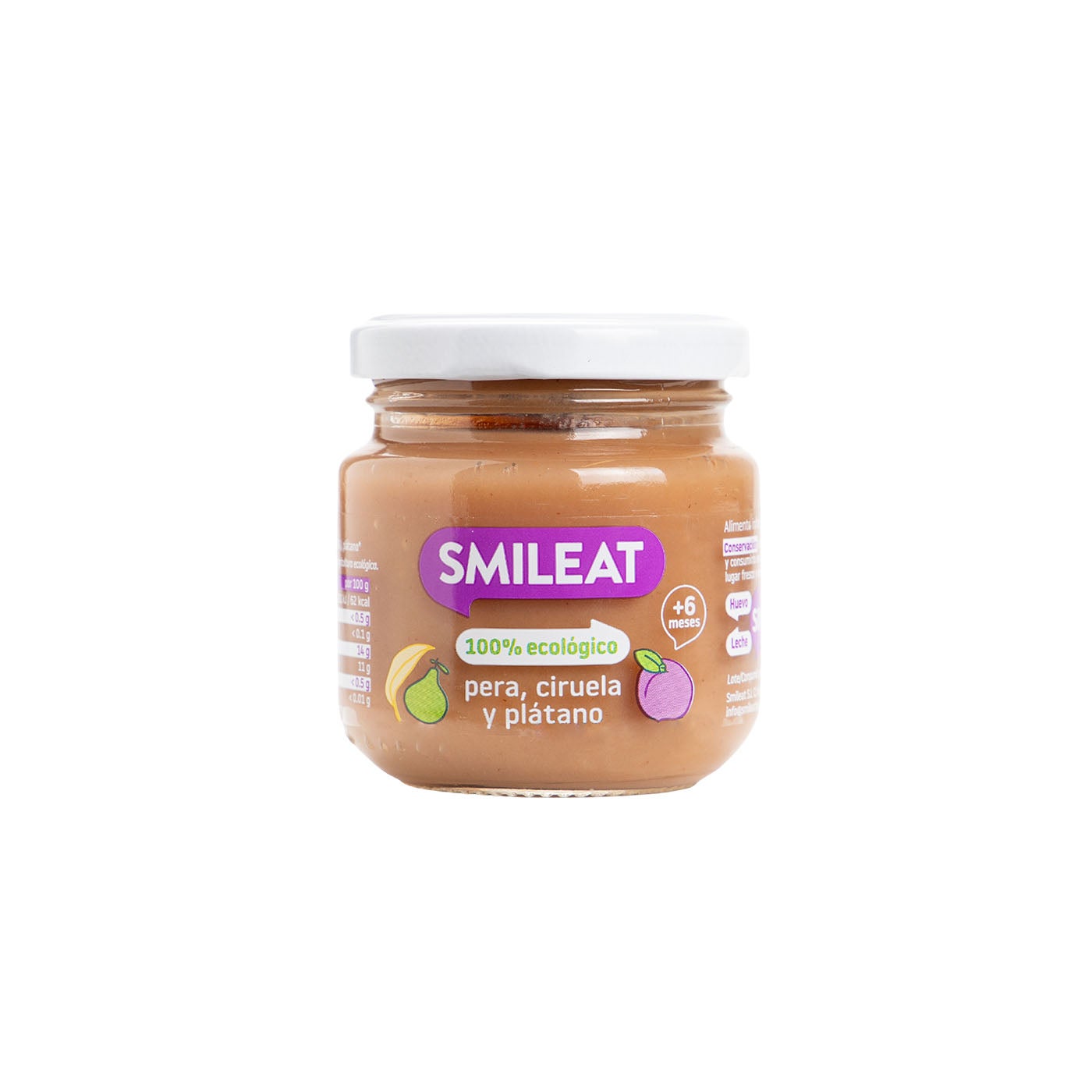 Potito de Pera Ciruela y Plátano 130g Smileat