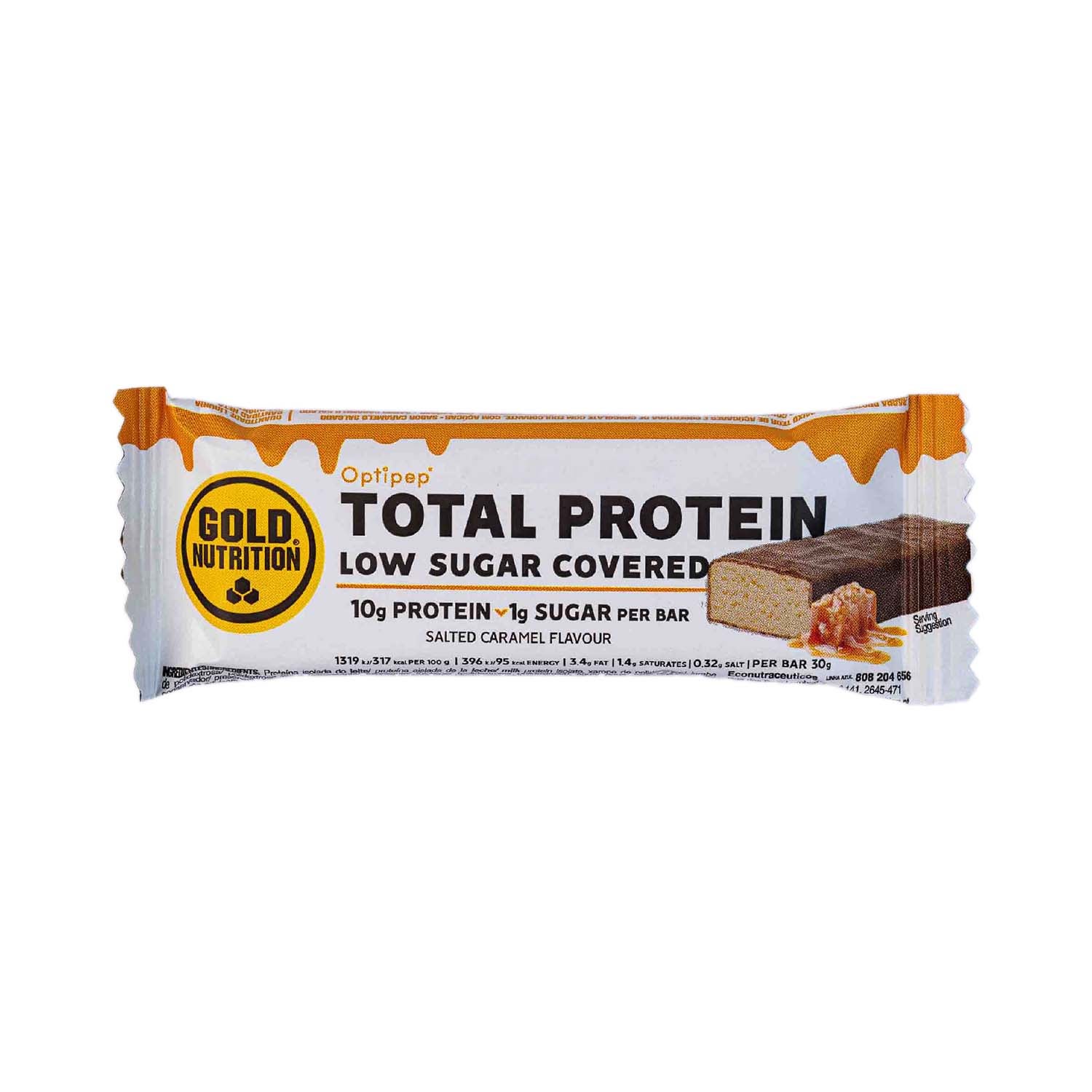 Barrita Proteína Low Sugar Caramelo Salado 30g Goldnutrition