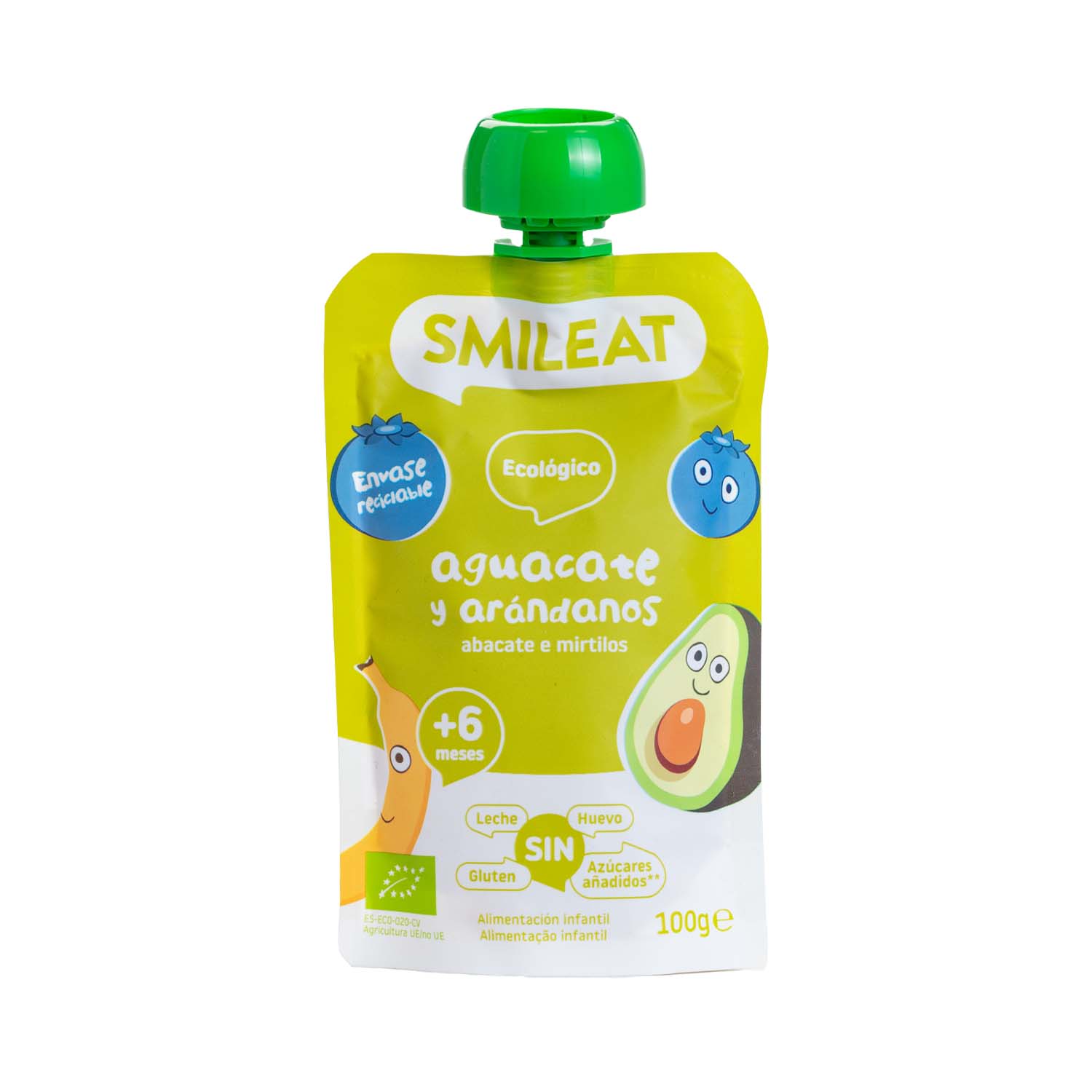 Pouch de Aguacate y Arándanos 100g Smileat