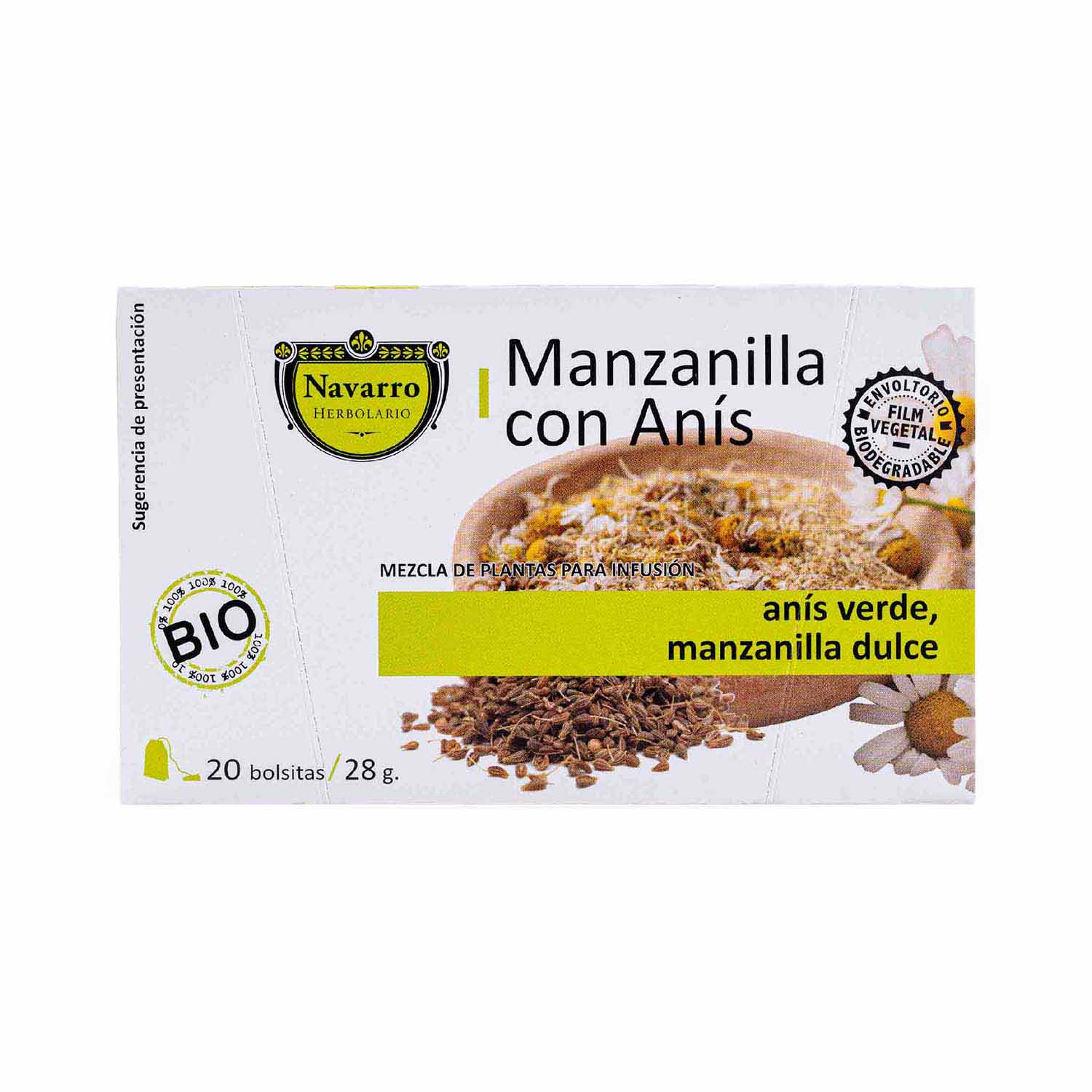 Infusión de Manzanilla con Anís 20 Filtros Herbolario Navarro