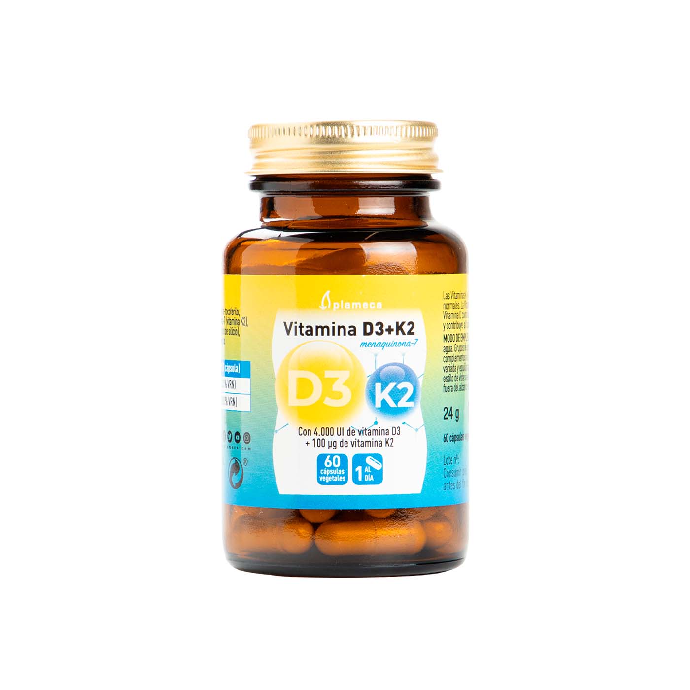 Vitamina D3 y k2 60 cápsulas Plameca