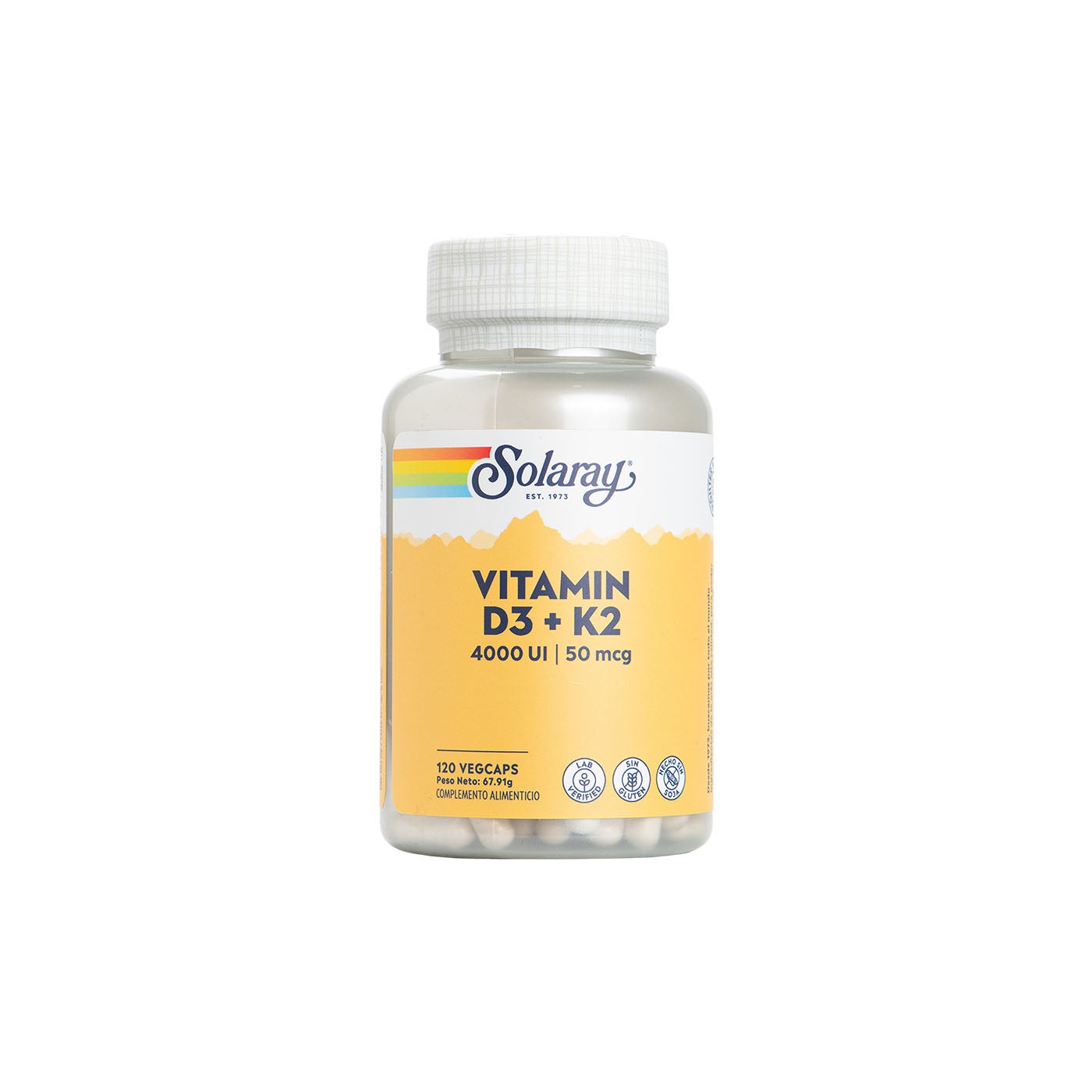 Vitamina D3 & k2 (MK7) 120 vegcaps Solaray