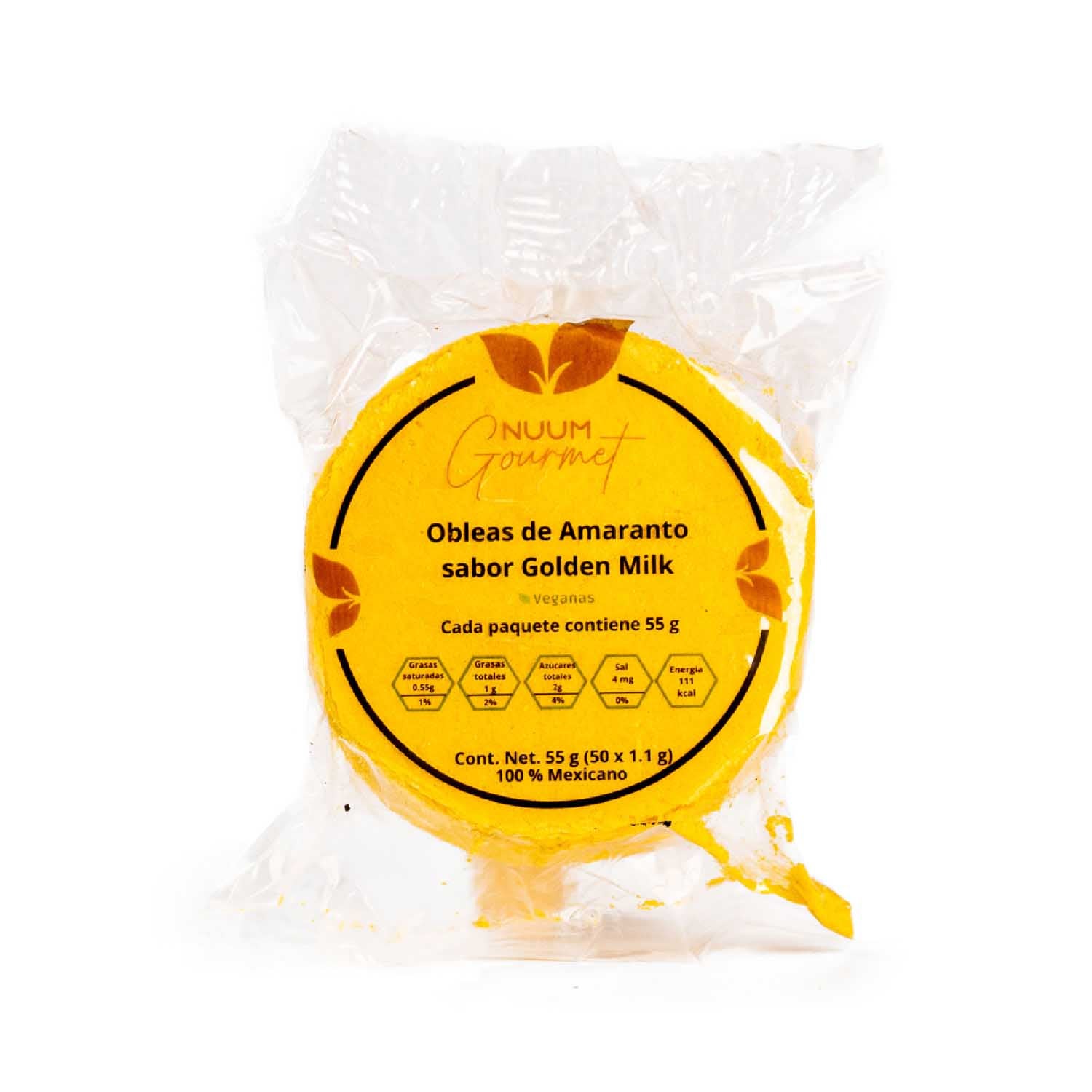 Oblea de Amaranto Sabor Golden Milk 55g Nuum