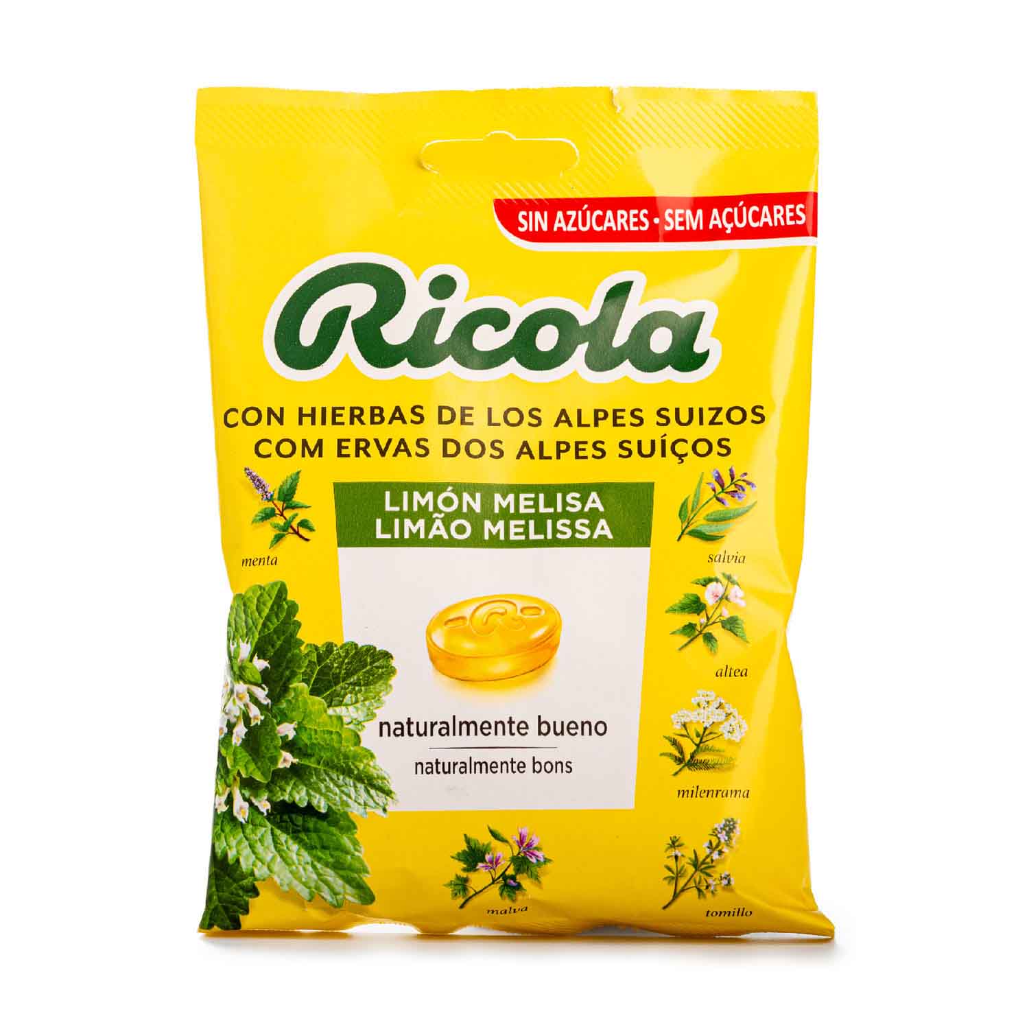 Caramelos de Limón sin azúcar en Bolsa 70g Ricola