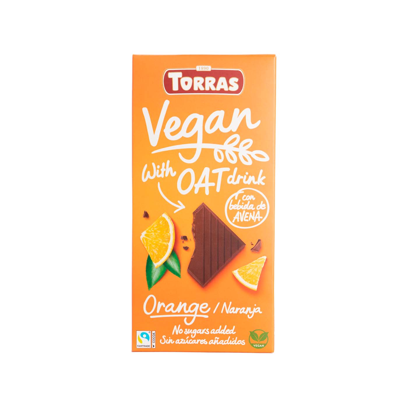 Chocolate Vegano con Bebida de Avena y Naranja 100g Torras