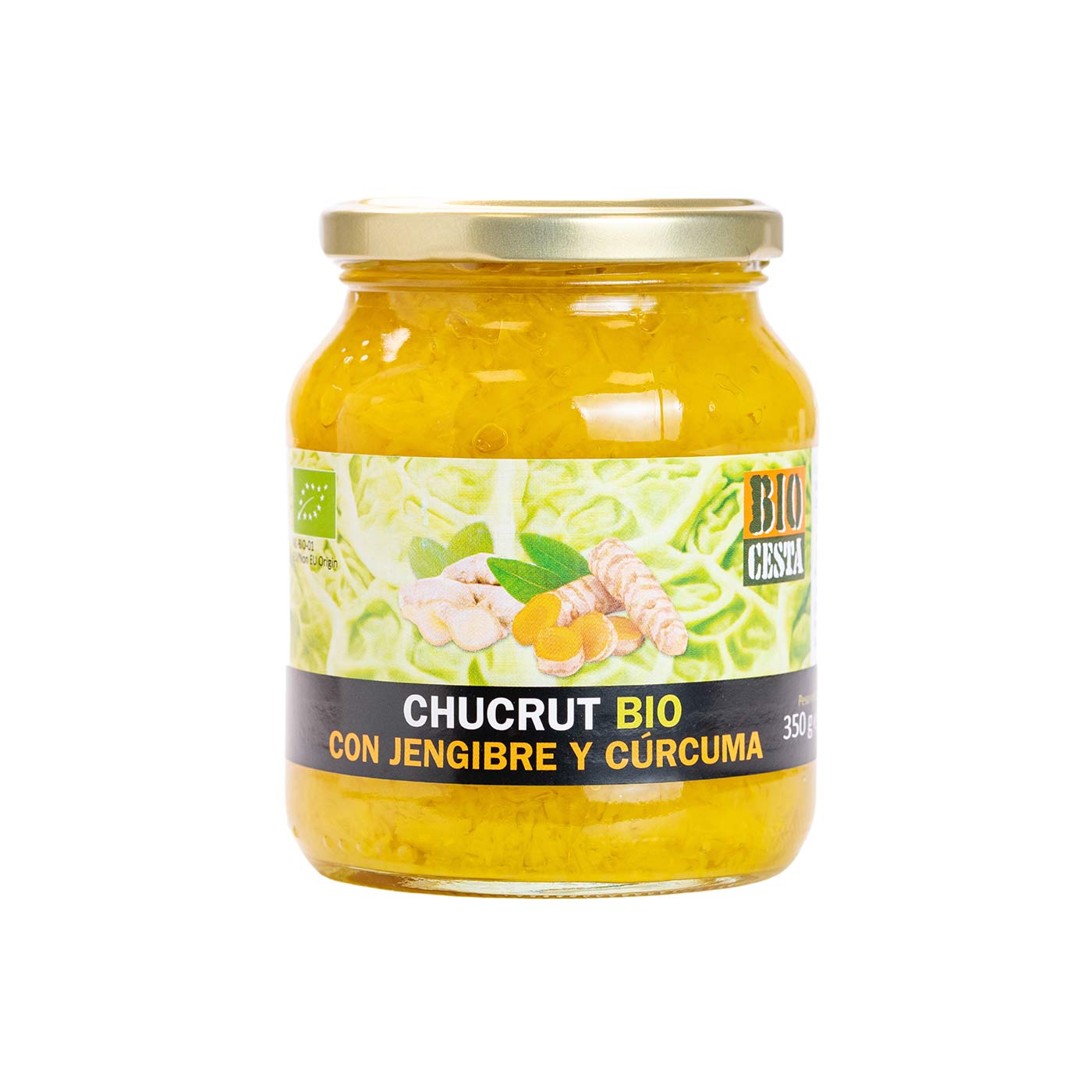 Chucrut con Jengibre y Cúrcuma en Conserva 350g Bio Cesta