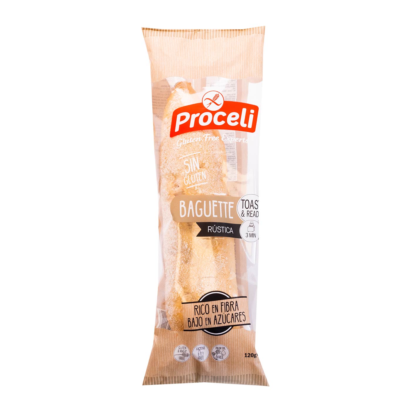 Pan Baguette Rústico sin Gluten 120g Proceli