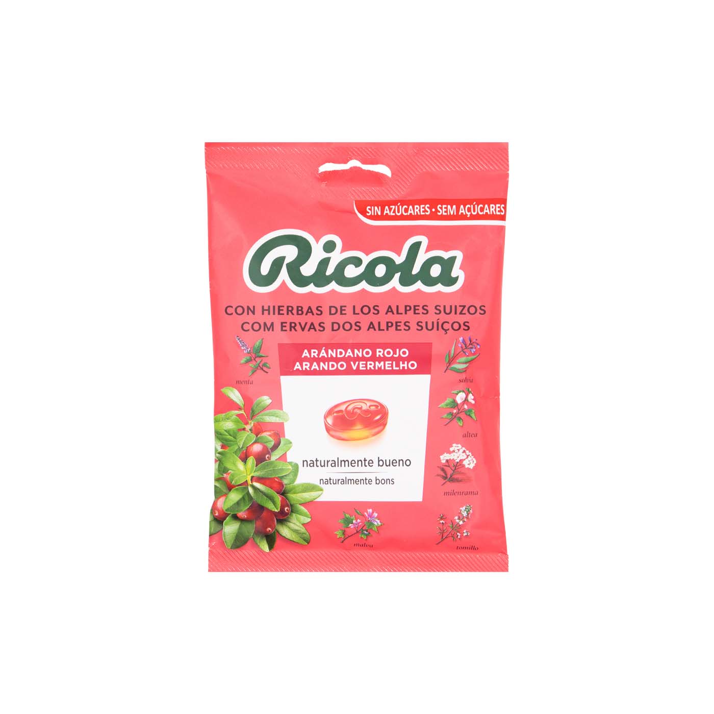 Caramelos de Arándano Rojo sin azúcar 70g Ricola