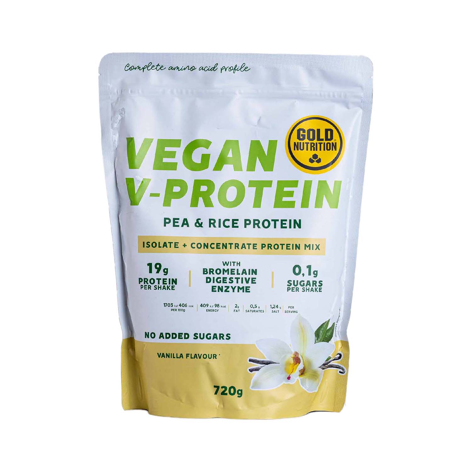 Proteína Vegana V-Ptrotein sabor Vainilla 720g Gold Nutrition