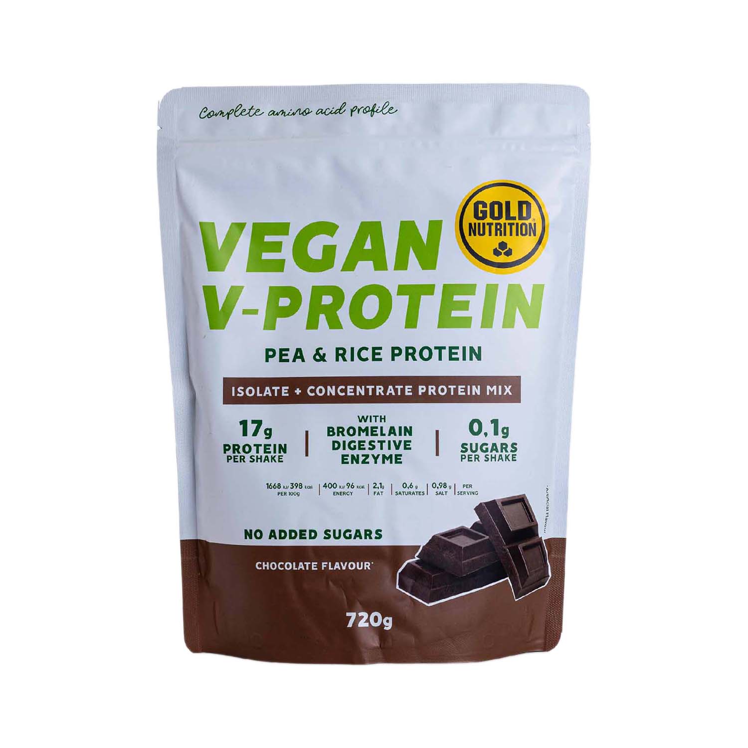 Proteína Vegana V-Ptrotein sabor Chocolate 720g Gold Nutrition