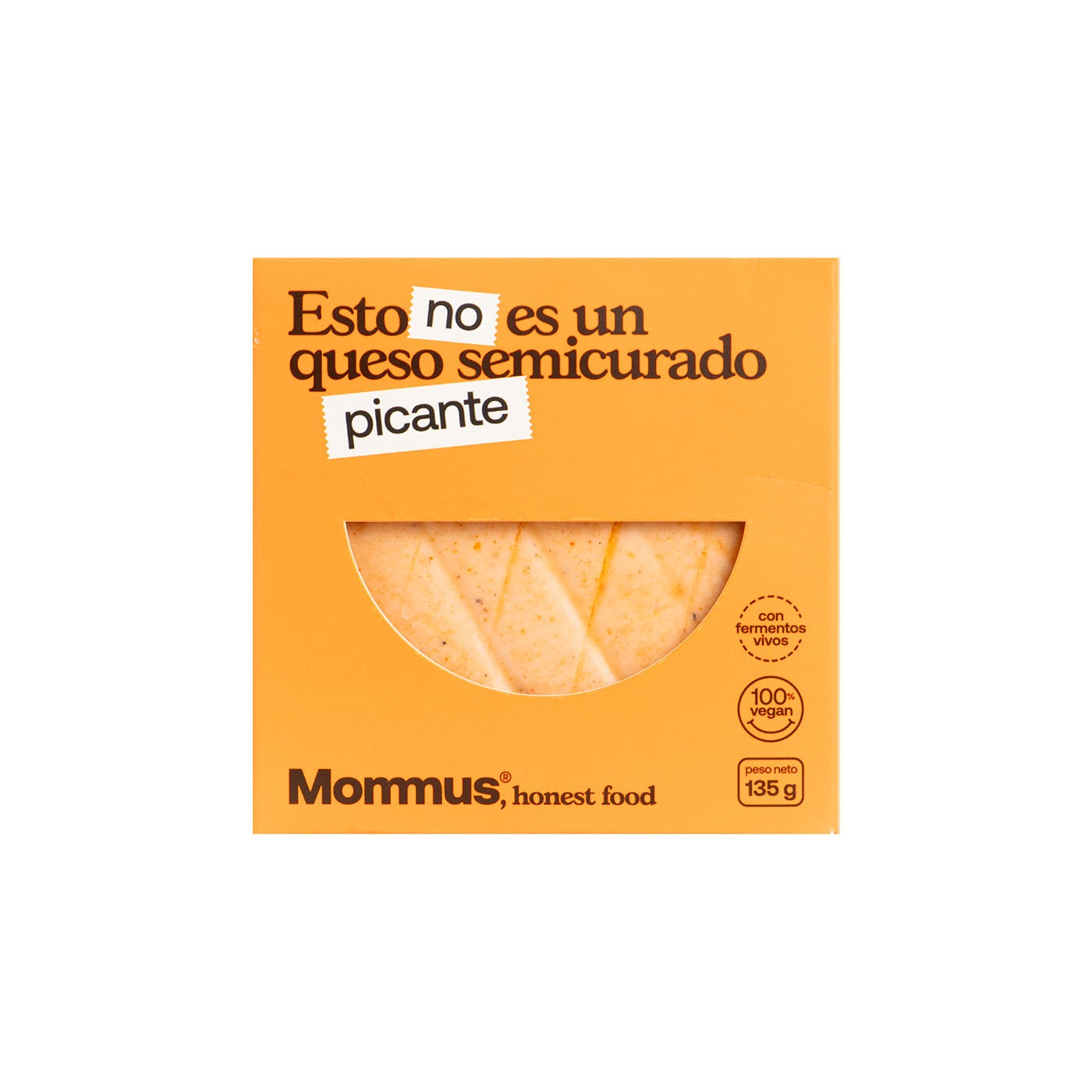 Queso vegano Semicurado Picante 135g Mommus