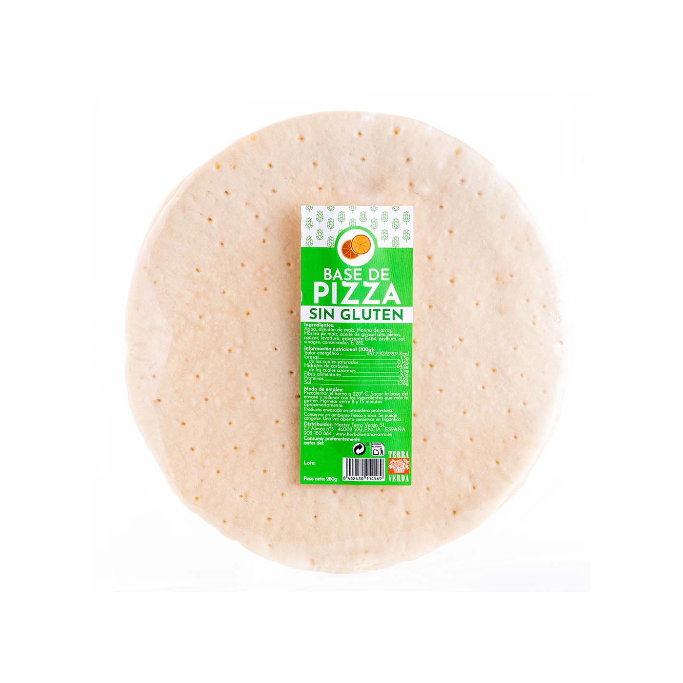 Base de Pizza sin Gluten 280g (2x140g) Terra Verda