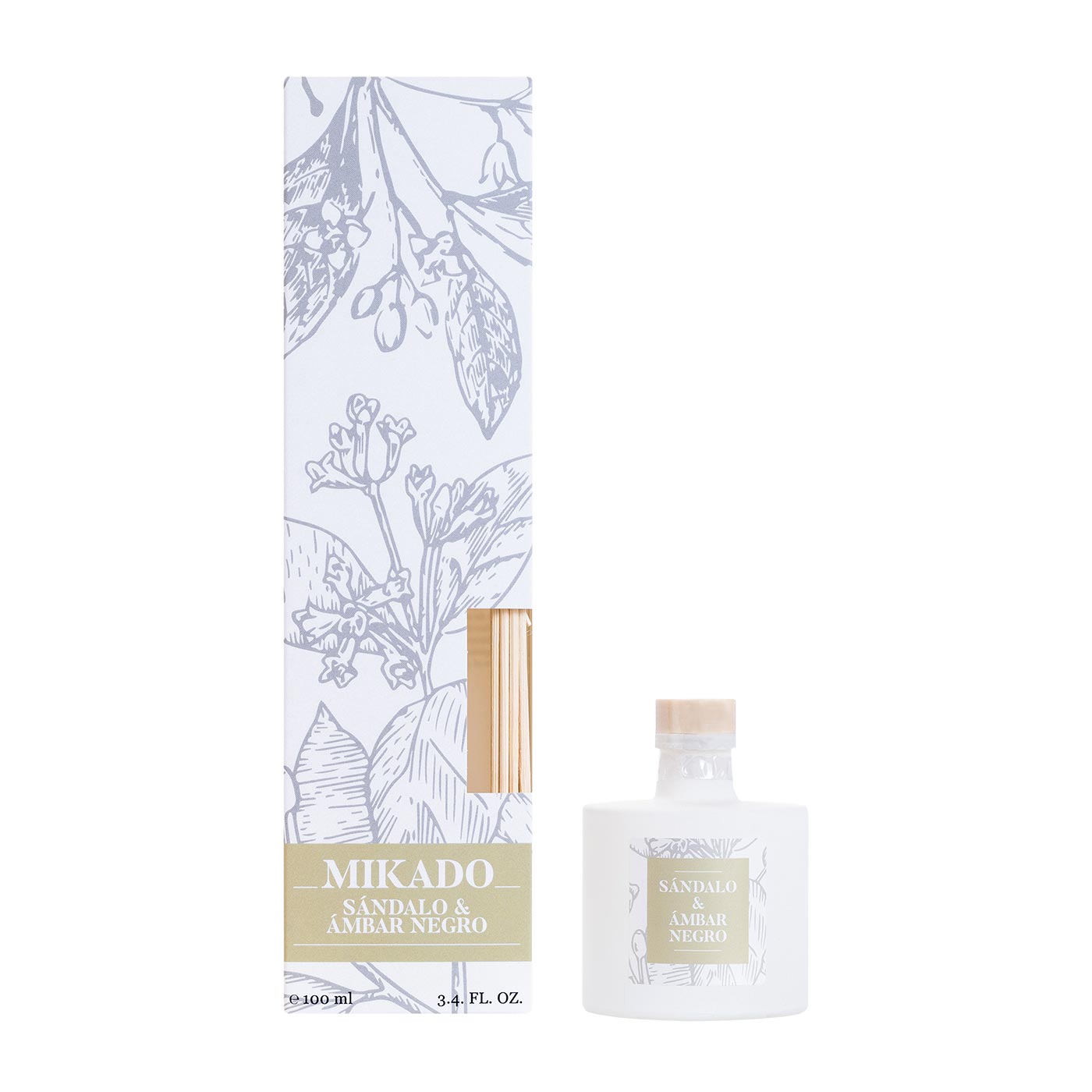 Ambientador Mikado Aroma Sándalo y Ámbar Negro 100ml Herbolario Navarro