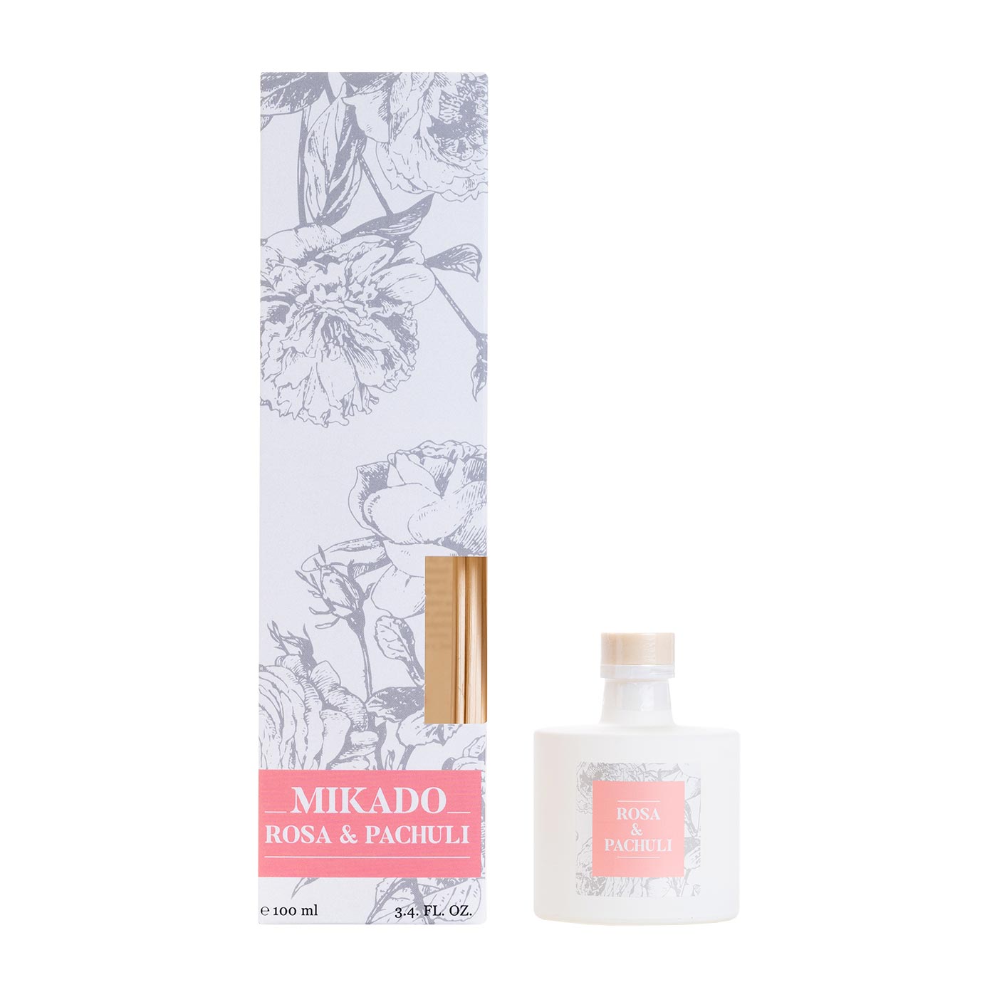 Ambientador Mikado Aroma Rosa y Pachuli 100ml Herbolario Navarro