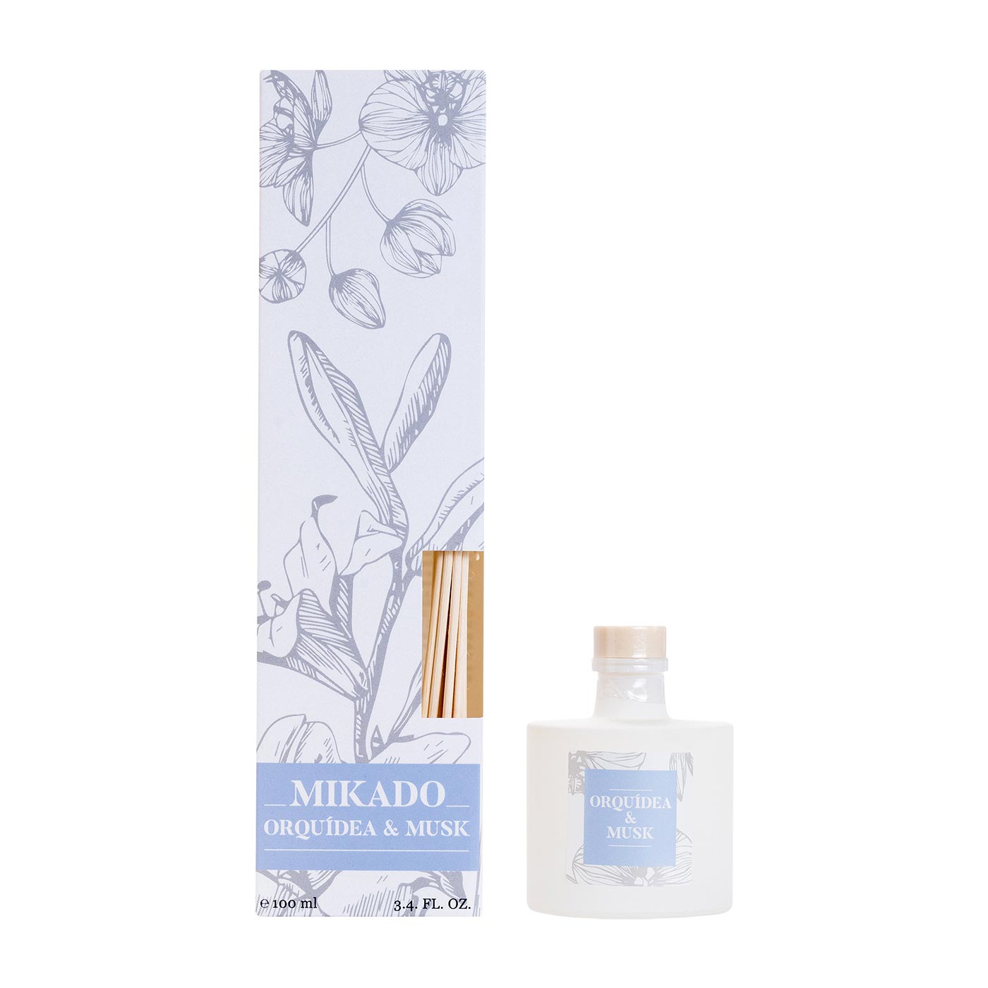 Ambientador Mikado Aroma Orquídea y Musk 100ml Herbolario Navarro