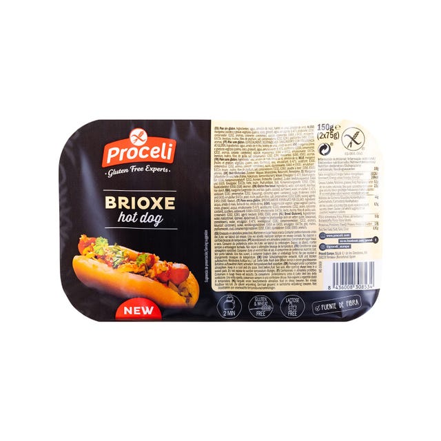 Pan de Hot Dog Brioche sin Gluten 150g (2x75g) Proceli