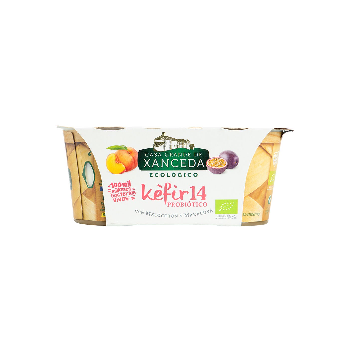 Kéfir Cremoso con Melocotón y Maracuyá 2uds (2x125g) Casa Grande De Xanceda