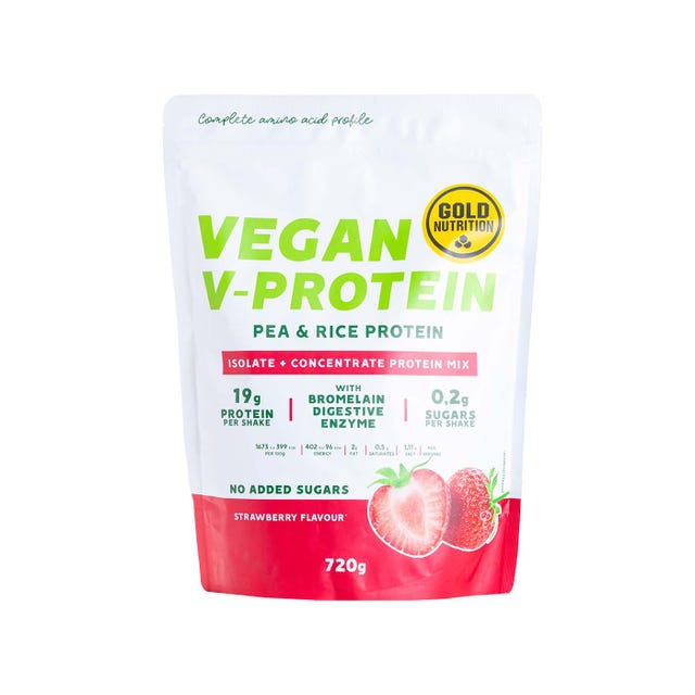 Proteína Vegana V-Protein sabor Fresa 720g Gold Nutrition