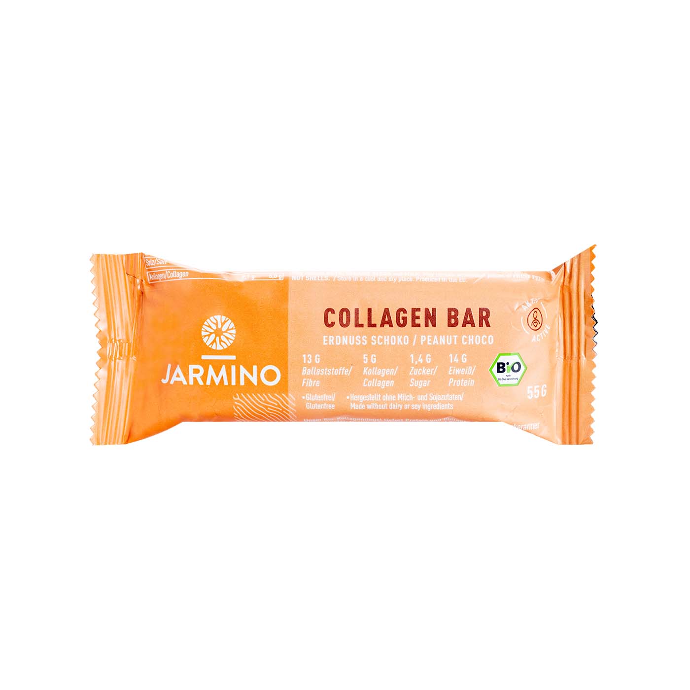 Barrita con Colágeno Chocolate y Cacahuete 55g Jarmino