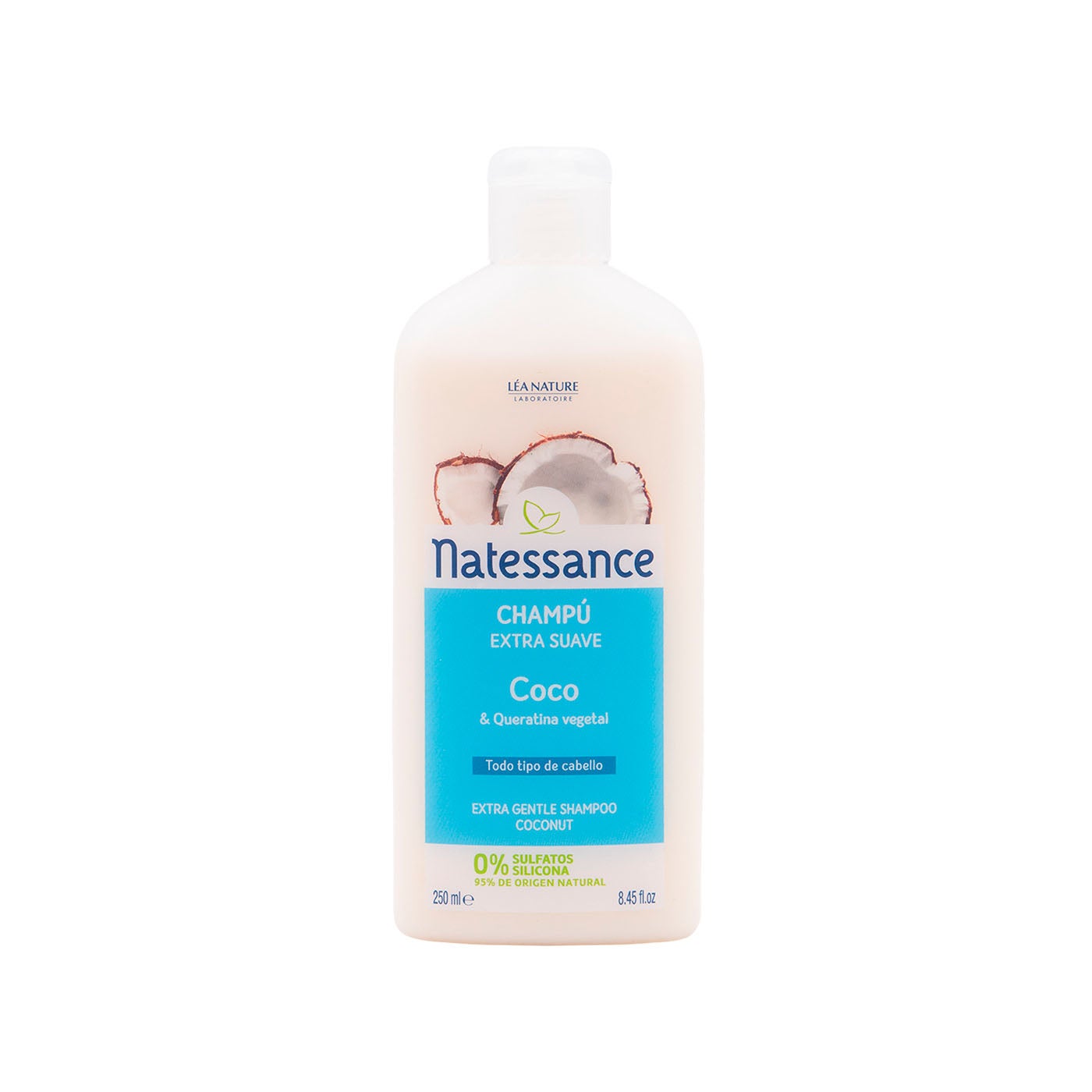 Champú de Coco y Queratina Vegetal Extra Suave 250ml Natessance