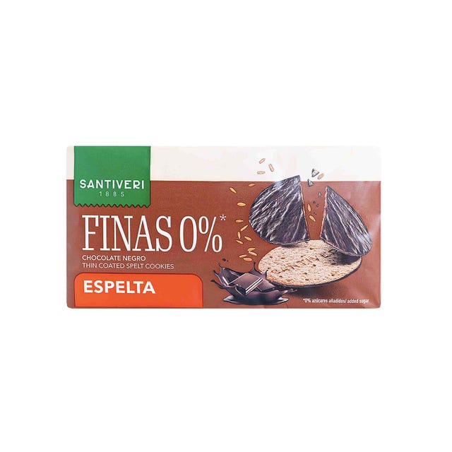 Galletas Finas de Espelta 0% Bañadas en Chocolate 90g Santiveri