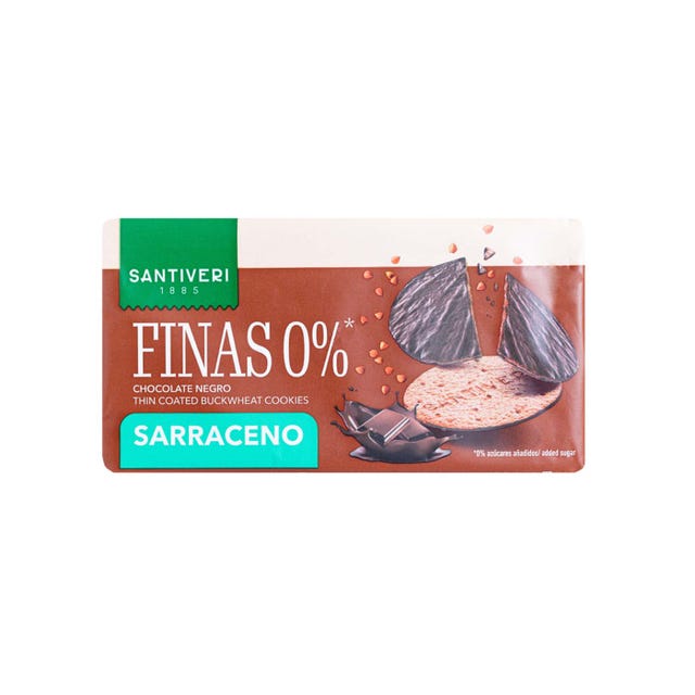 Galletas Finas de Sarraceno 0% Bañadas en Chocolate 90g Santiveri