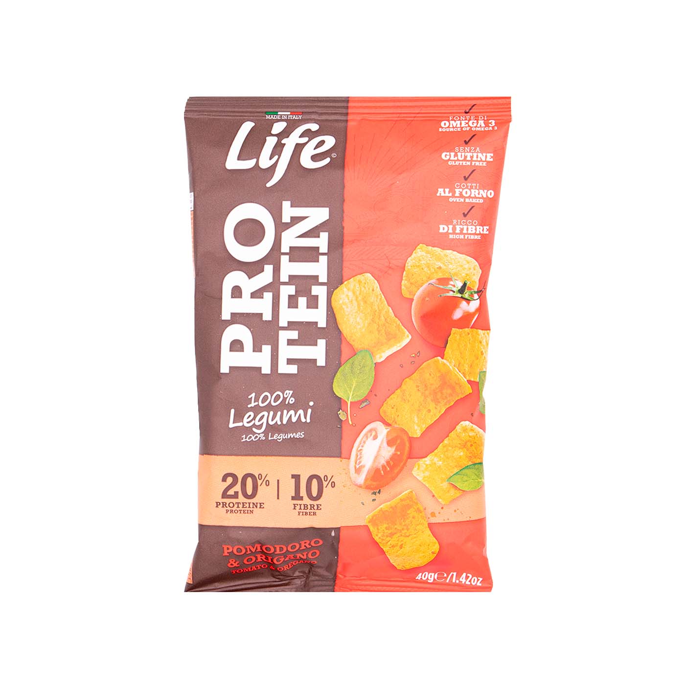 Snack Proteico con Tomate y Orégano 40g Life Snack