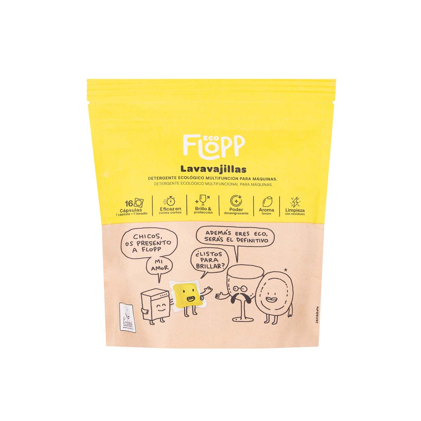 Lavavajillas en cápsulas 16uds Flopp