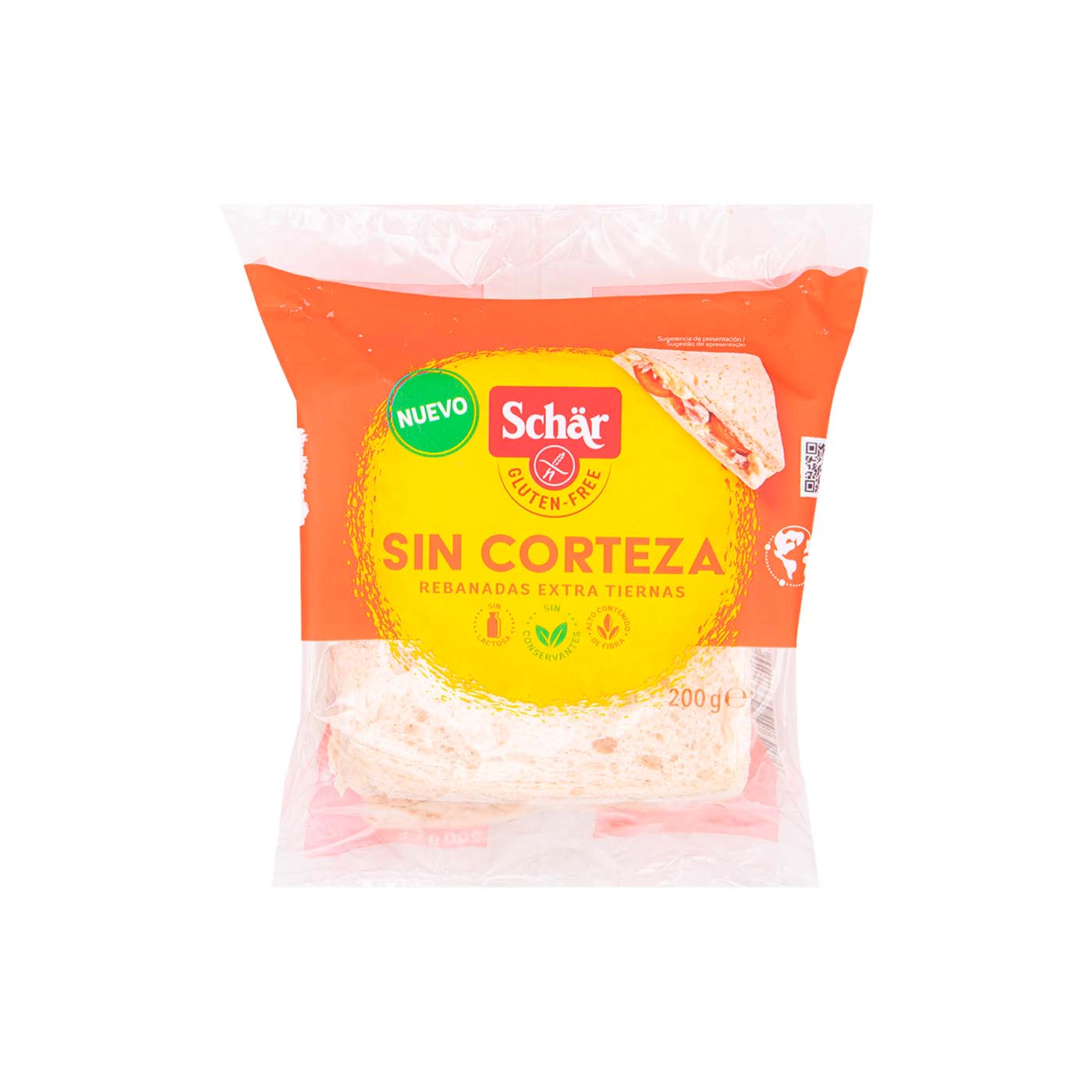 Pan de Molde sin Corteza y sin Gluten 200g Schär