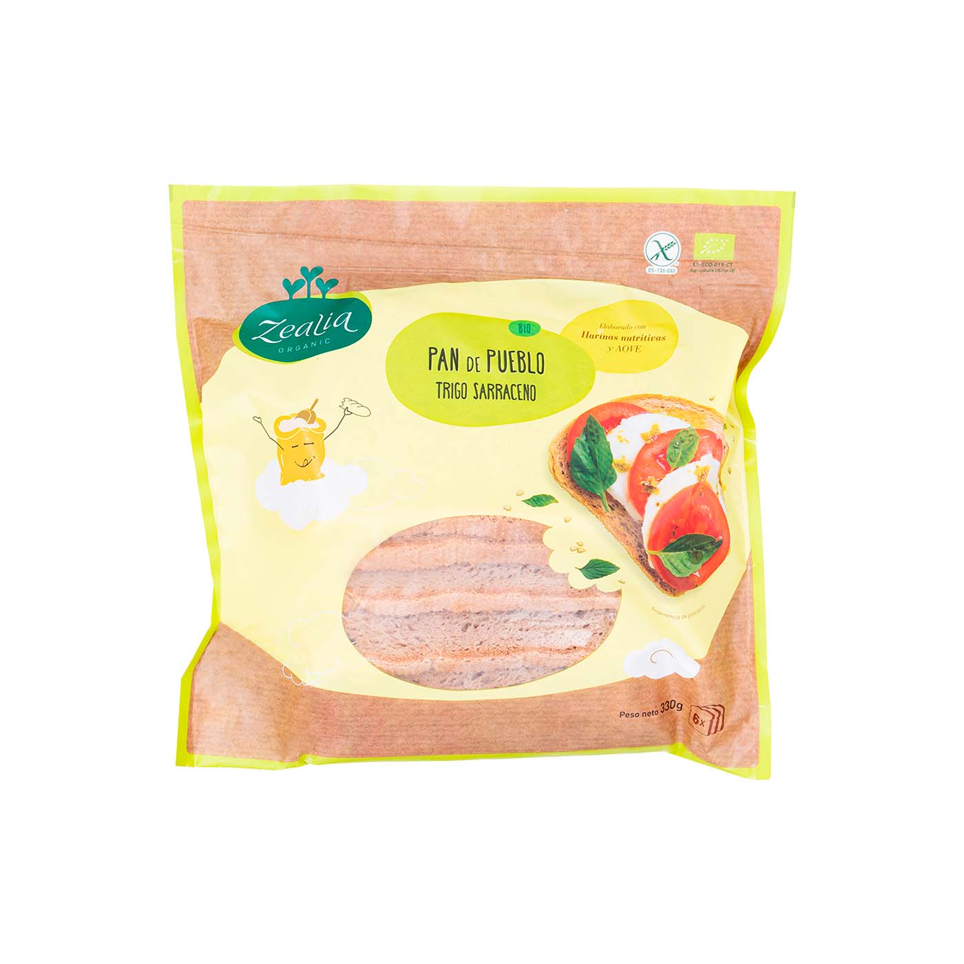 Pan de Pueblo de Trigo Sarraceno sin Gluten 330g Zealia