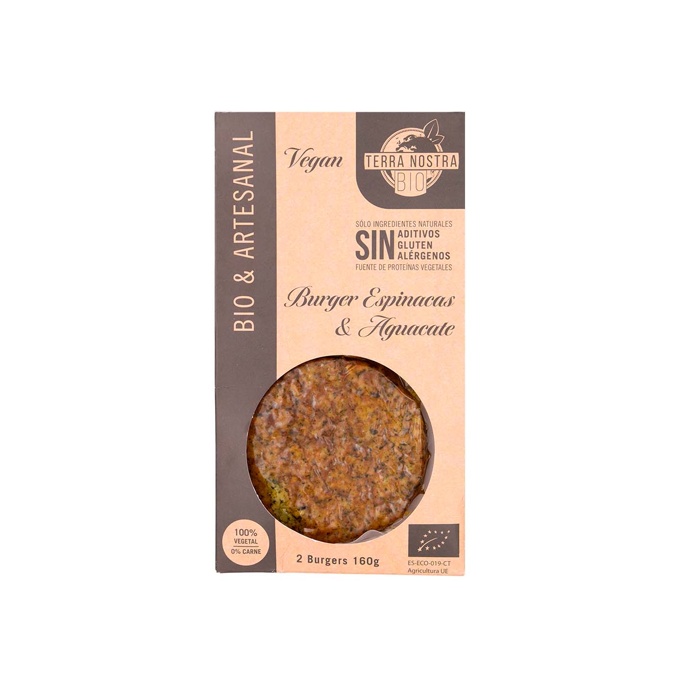 Burger Vegetal Duo de Espinacas y Aguacate 160g Terra Nostra