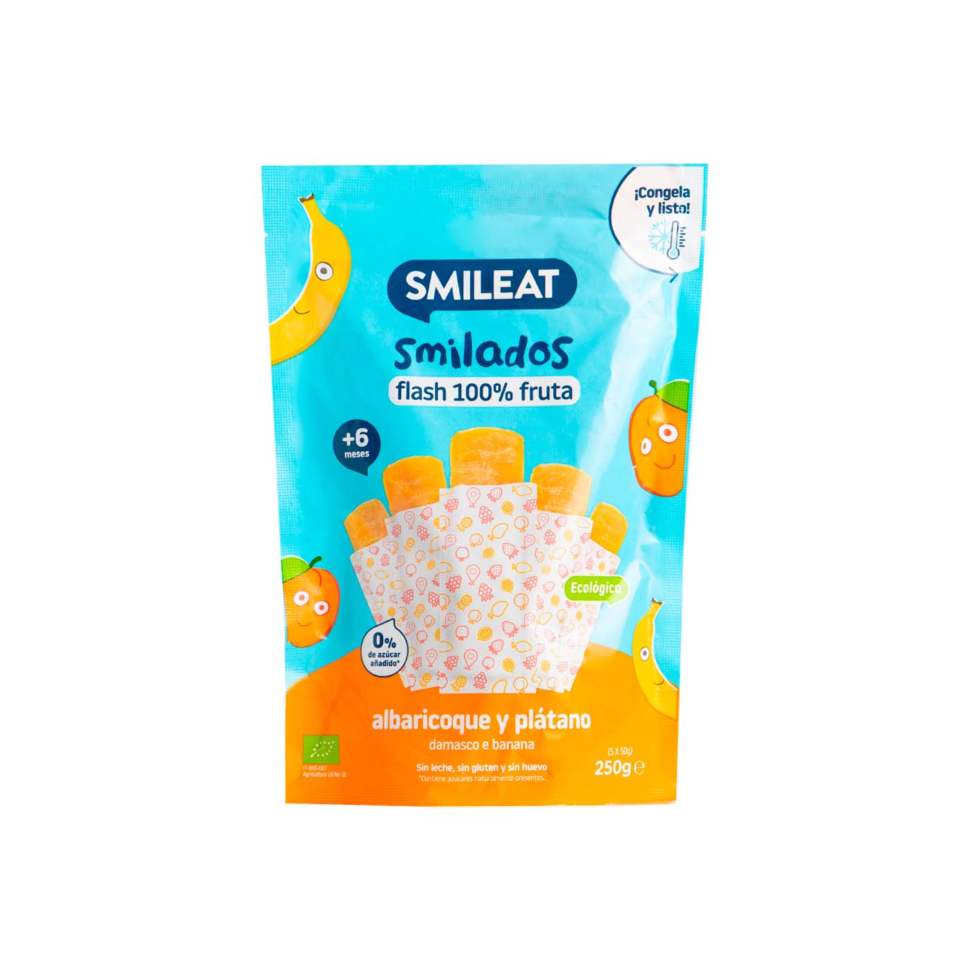 Helado Smilado de Albaricoque y Plátano 250g (5x50g) Smileat