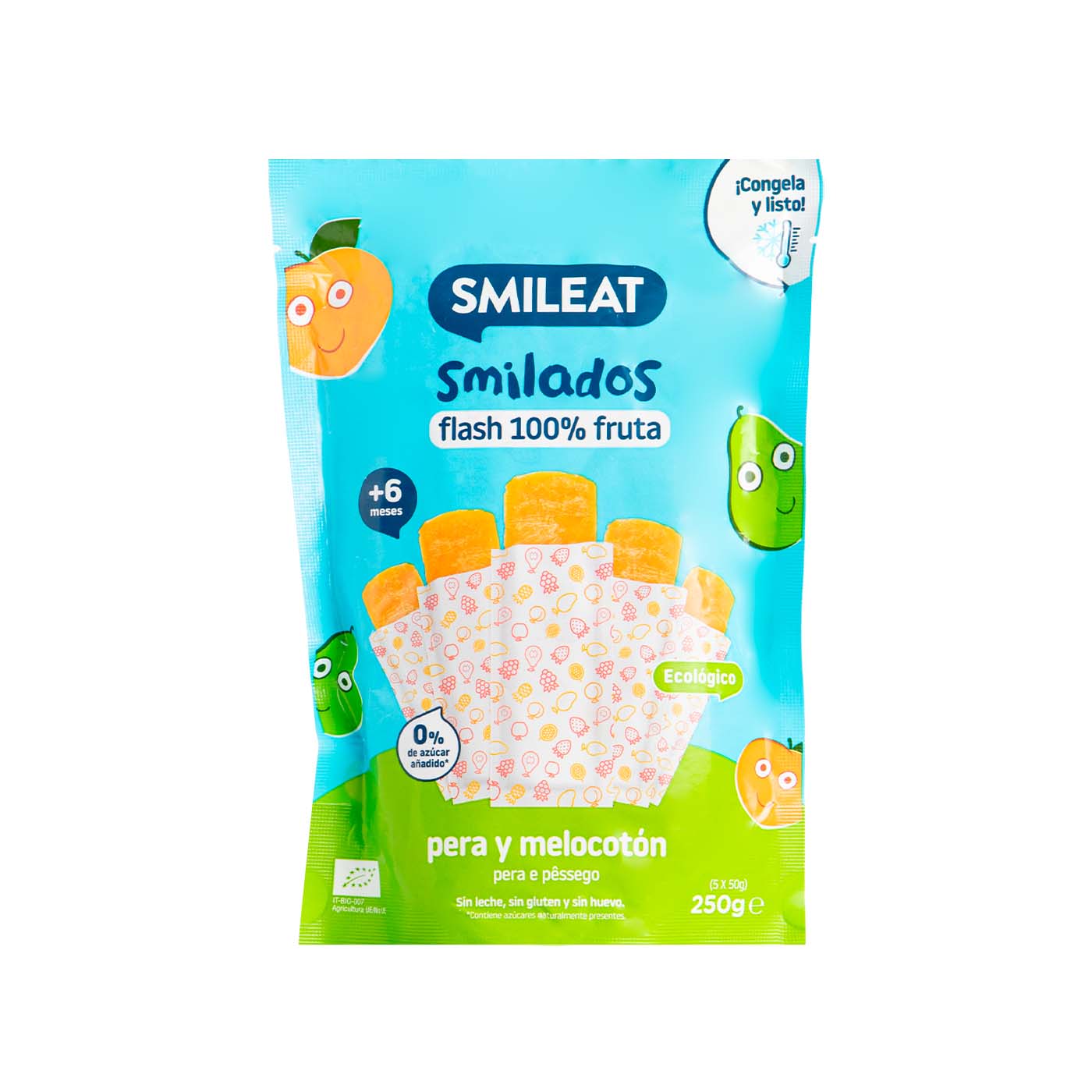 Helado Smilado de Pera y Melocotón 250g (5x50g) Smileat