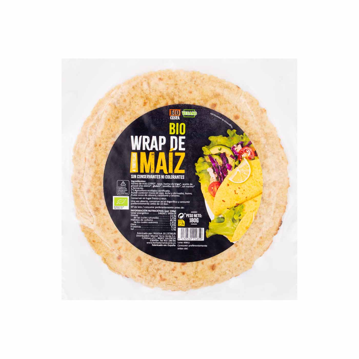 Tortillas Wrap de Maíz Eco 4X45g Bio Cesta