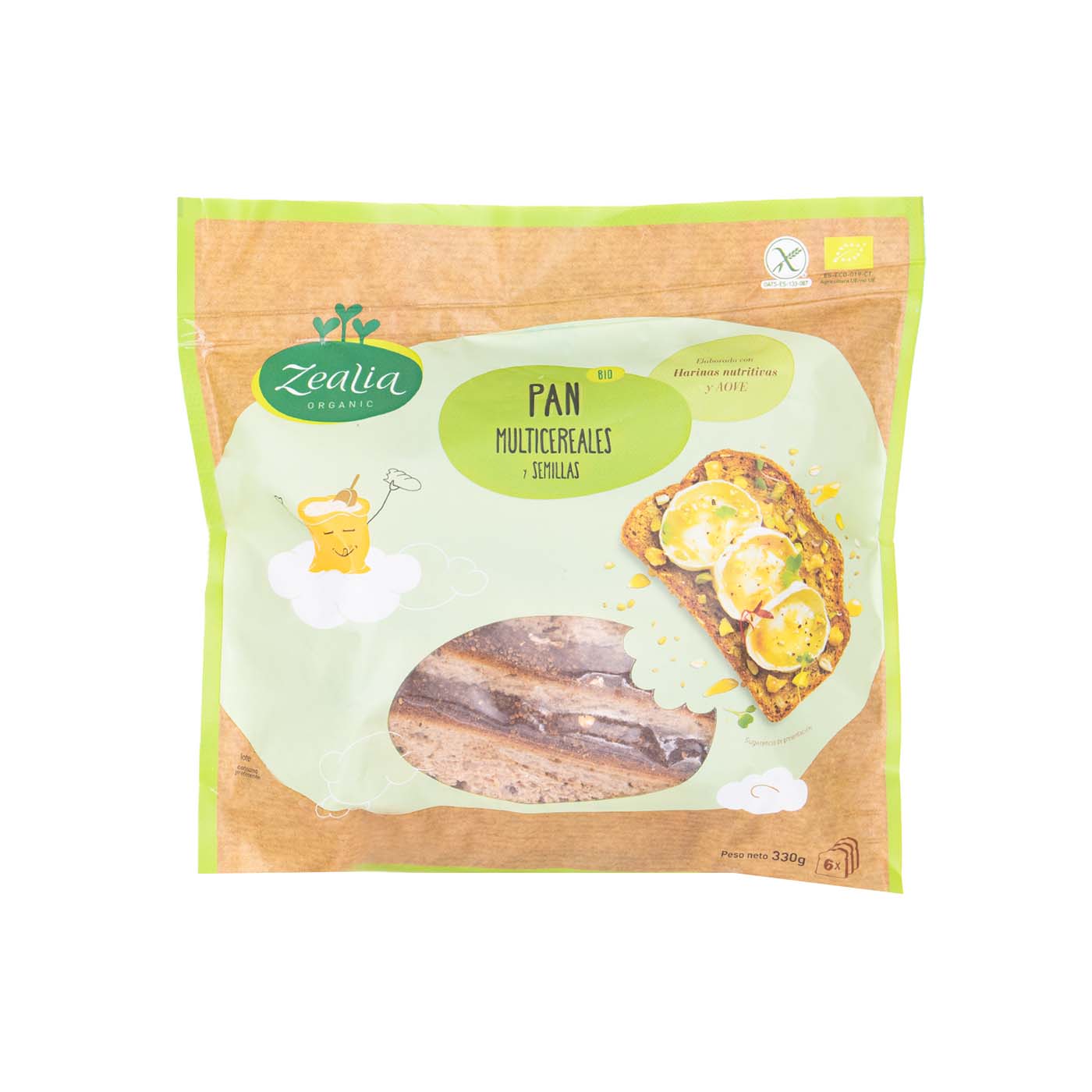 Pan Multicereales y Semillas sin Gluten 330g Zealia