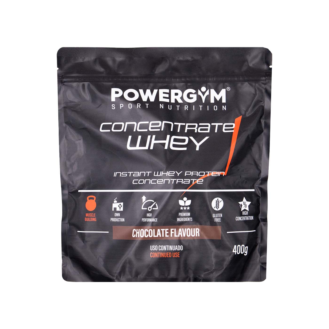 Proteína Whey Concentrada sabor Chocolate 400g Powergym