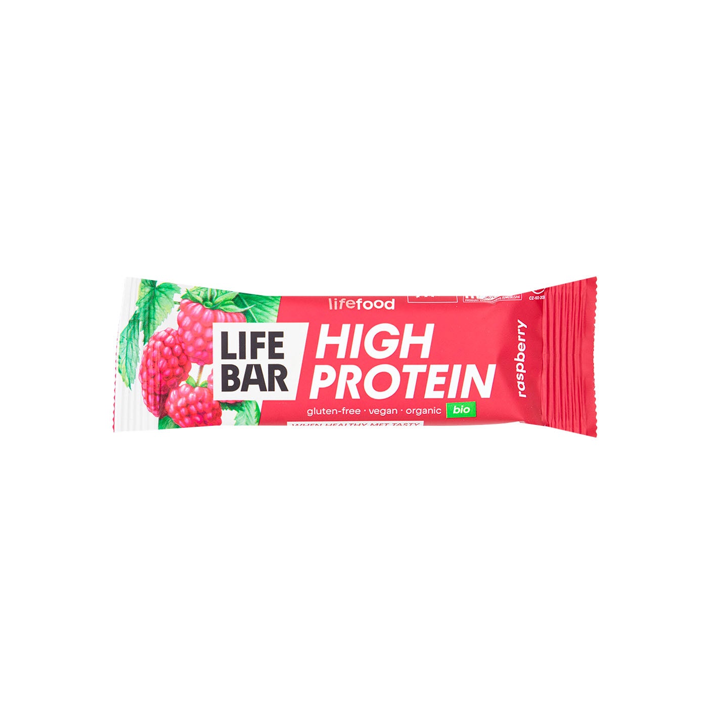 Barrita de Proteína Lifebar sabor Frambuesa sin Gluten 40g Lifefood