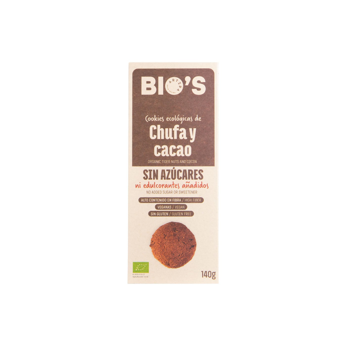 Galletas Cookies de Chufa y Cacao sin Gluten 140g Artipa Fleca